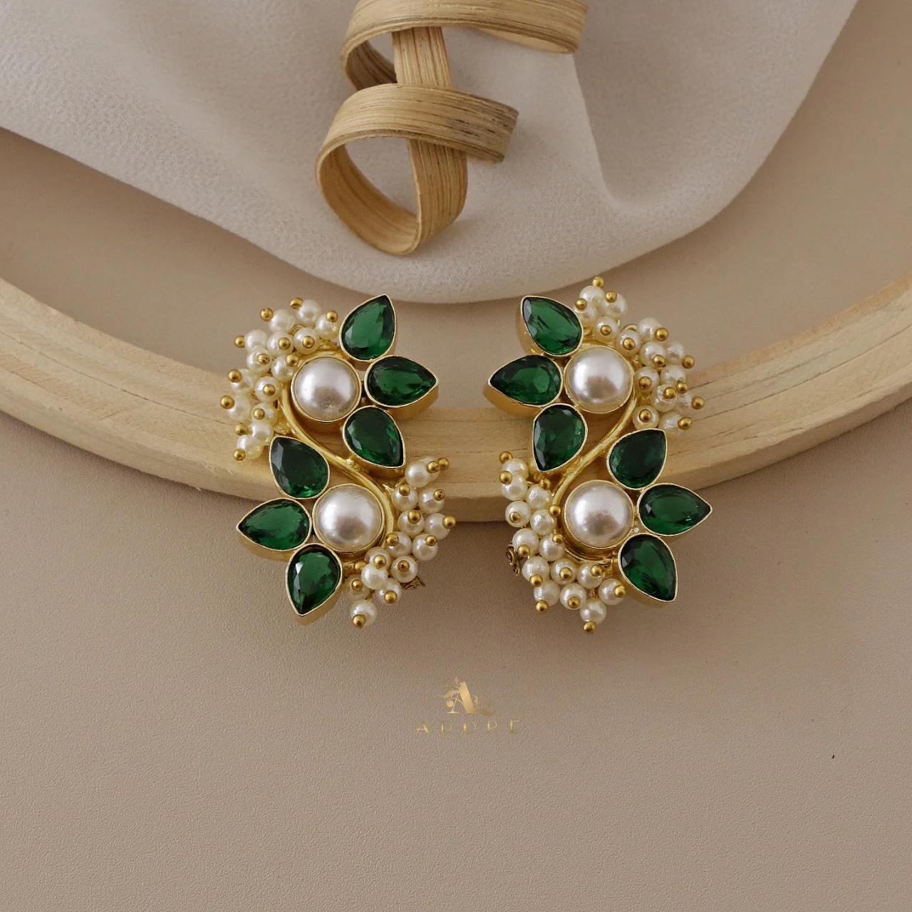 Glossy Flora Clustered Pearl Earring - Image 6