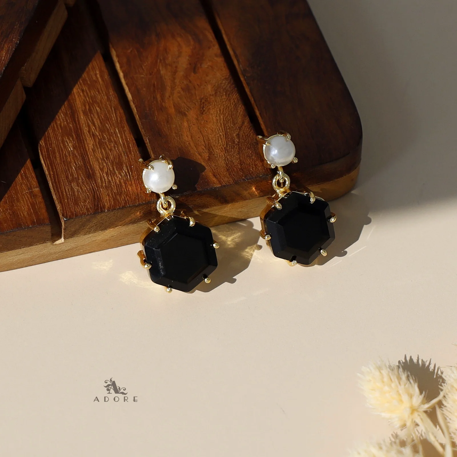 Glossy Hexagon Earring - Image 3