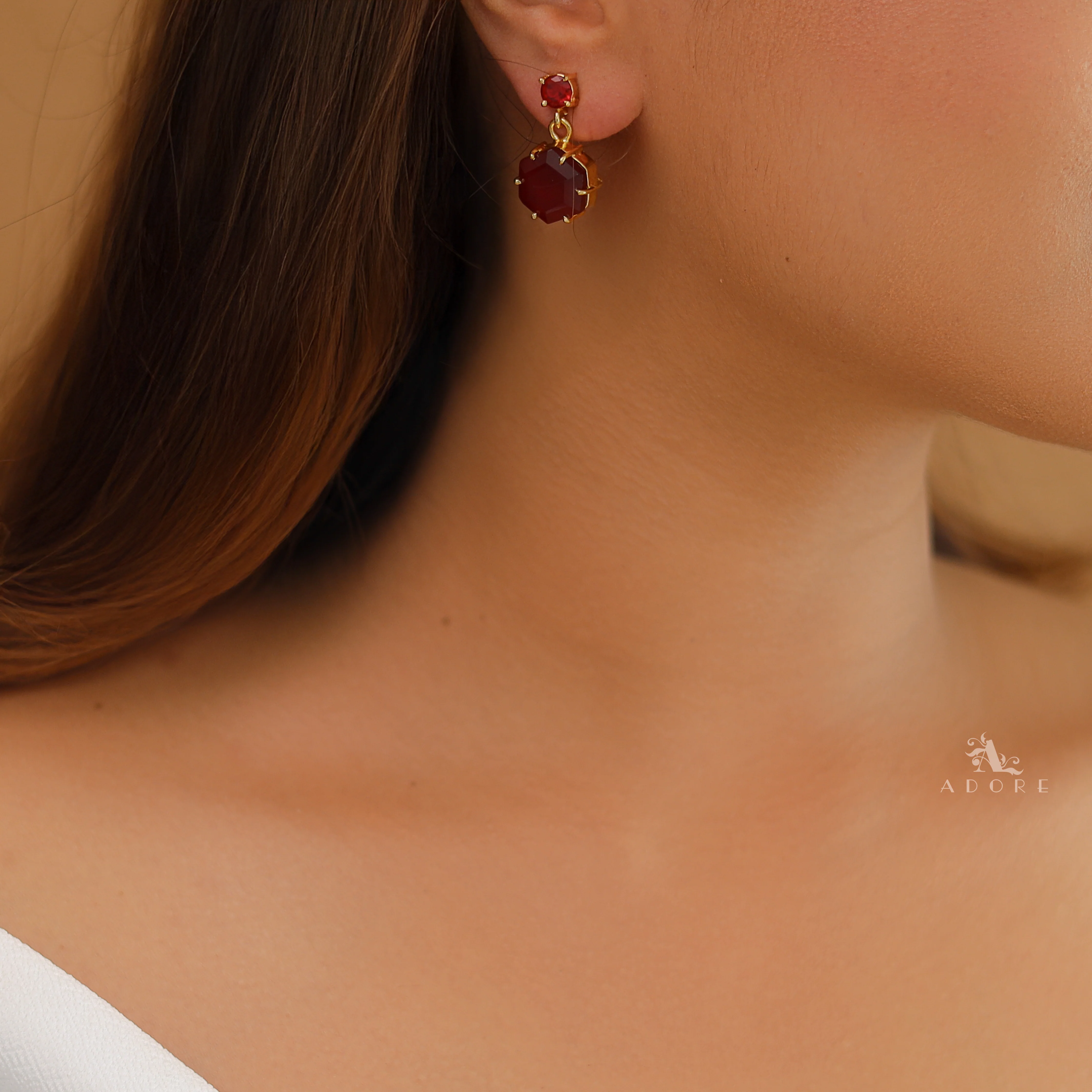 Glossy Hexagon Earring - Image 5