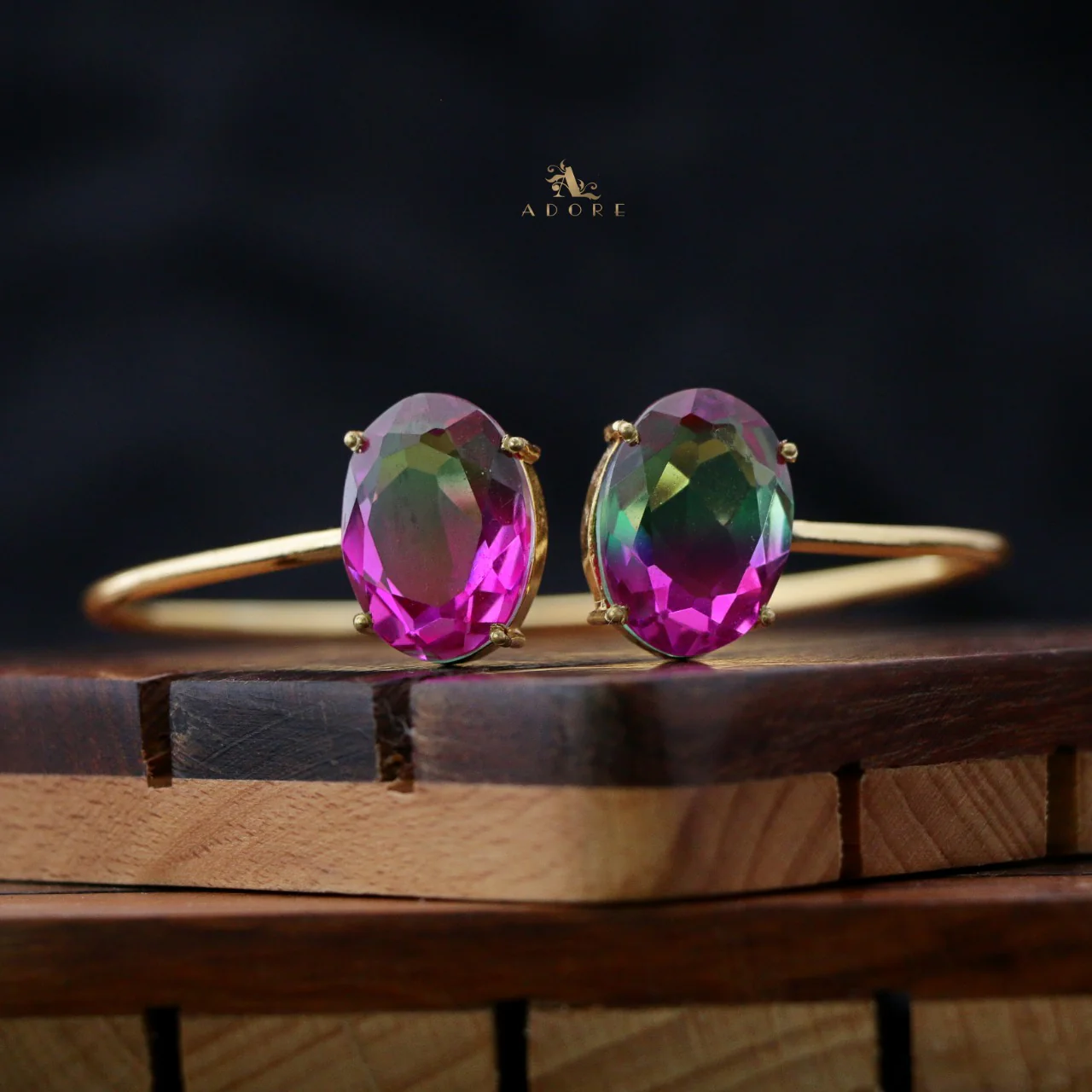 Glossy Ilana Dual Oval Bangle - Image 4