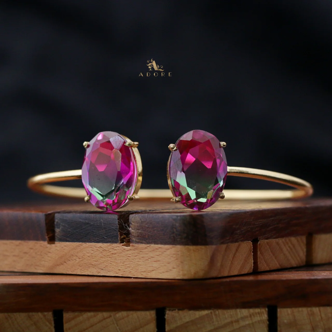 Glossy Ilana Dual Oval Bangle - Image 5