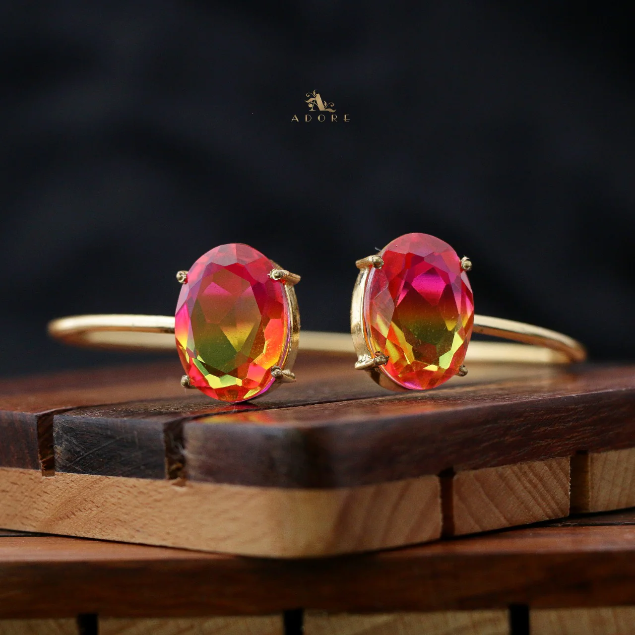 Glossy Ilana Dual Oval Bangle - Image 6