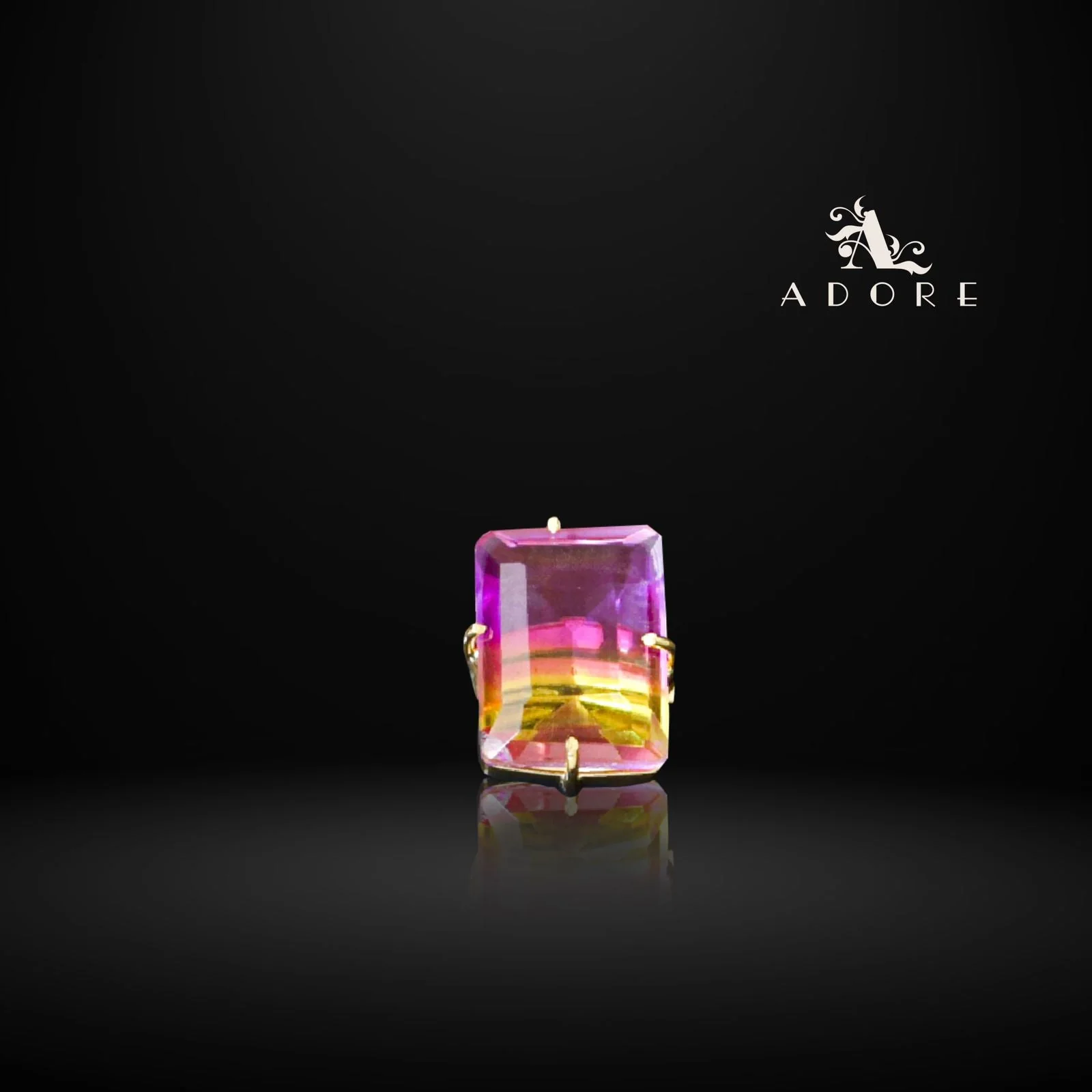 Glossy Kara Rectangle Ring - Image 2
