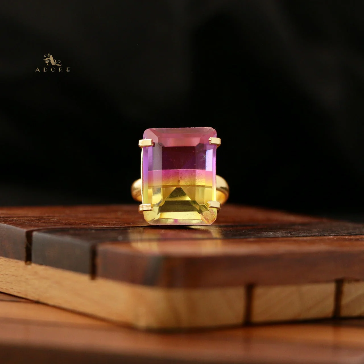 Glossy Kara Rectangle Ring - Image 3