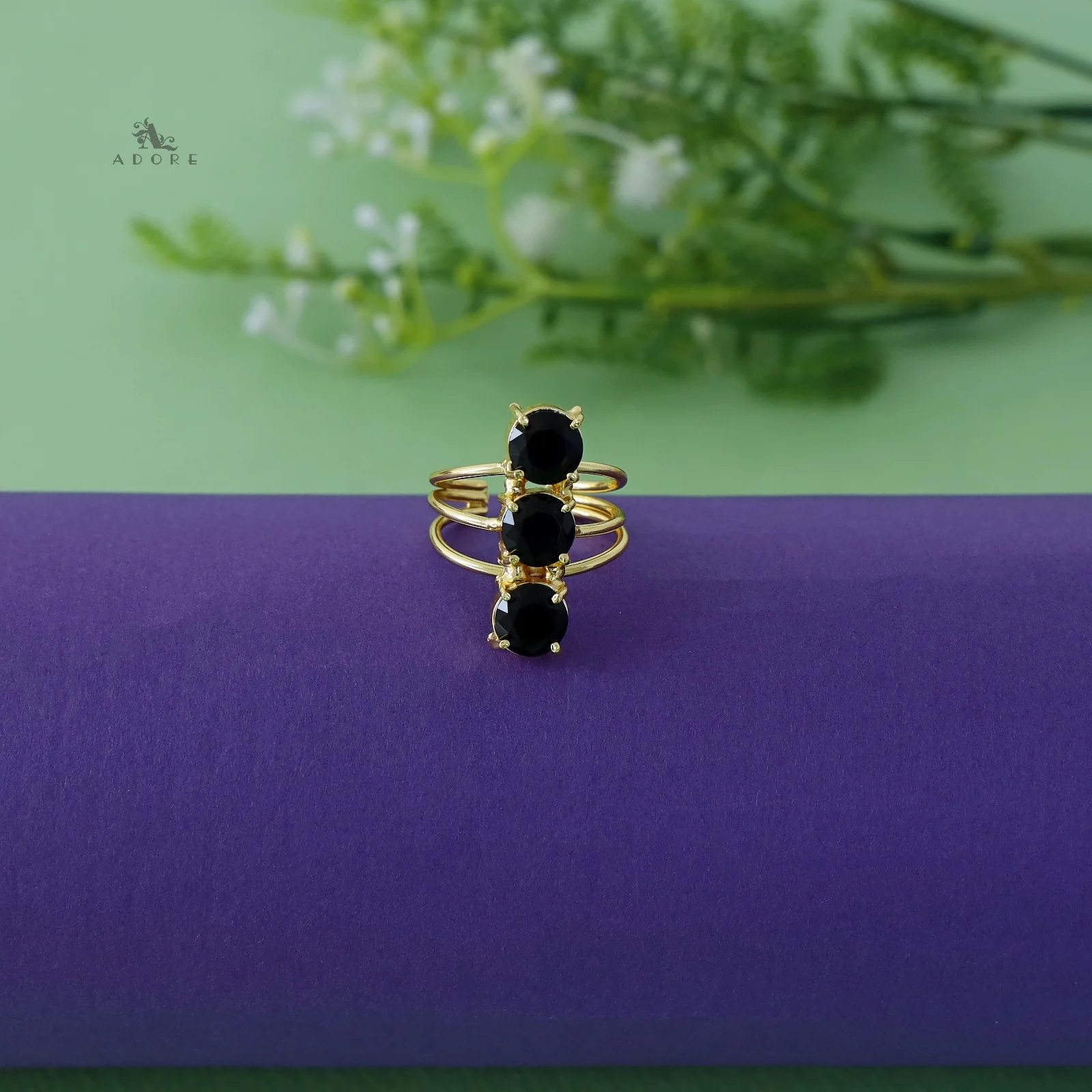 Glossy Tri Circle Ring - Image 2