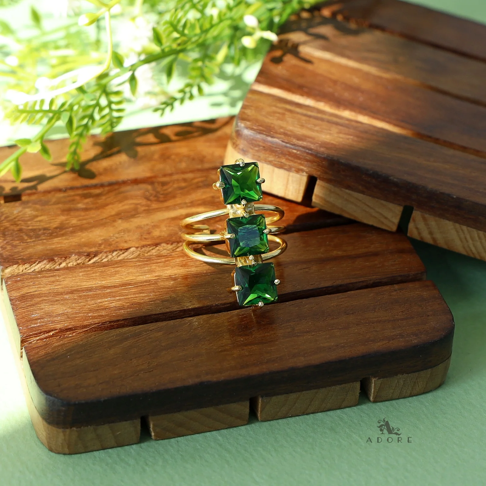 Glossy Tri Square Ring - Image 3