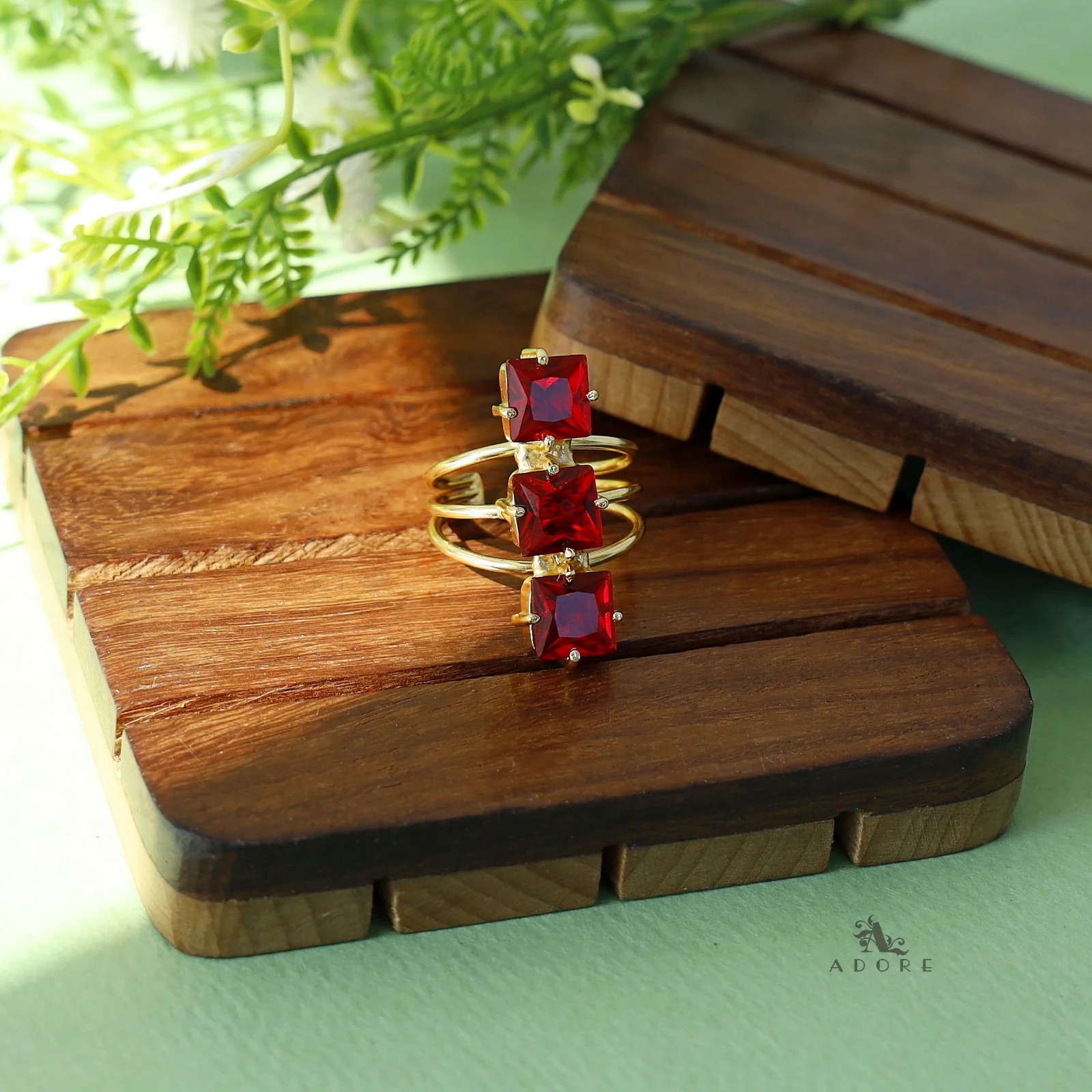 Glossy Tri Square Ring - Image 4
