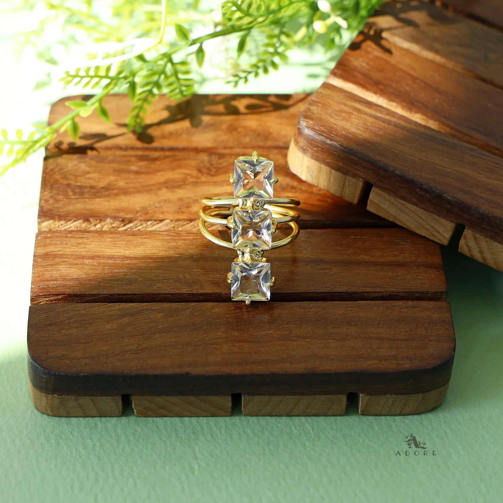 Glossy Tri Square Ring - Image 5