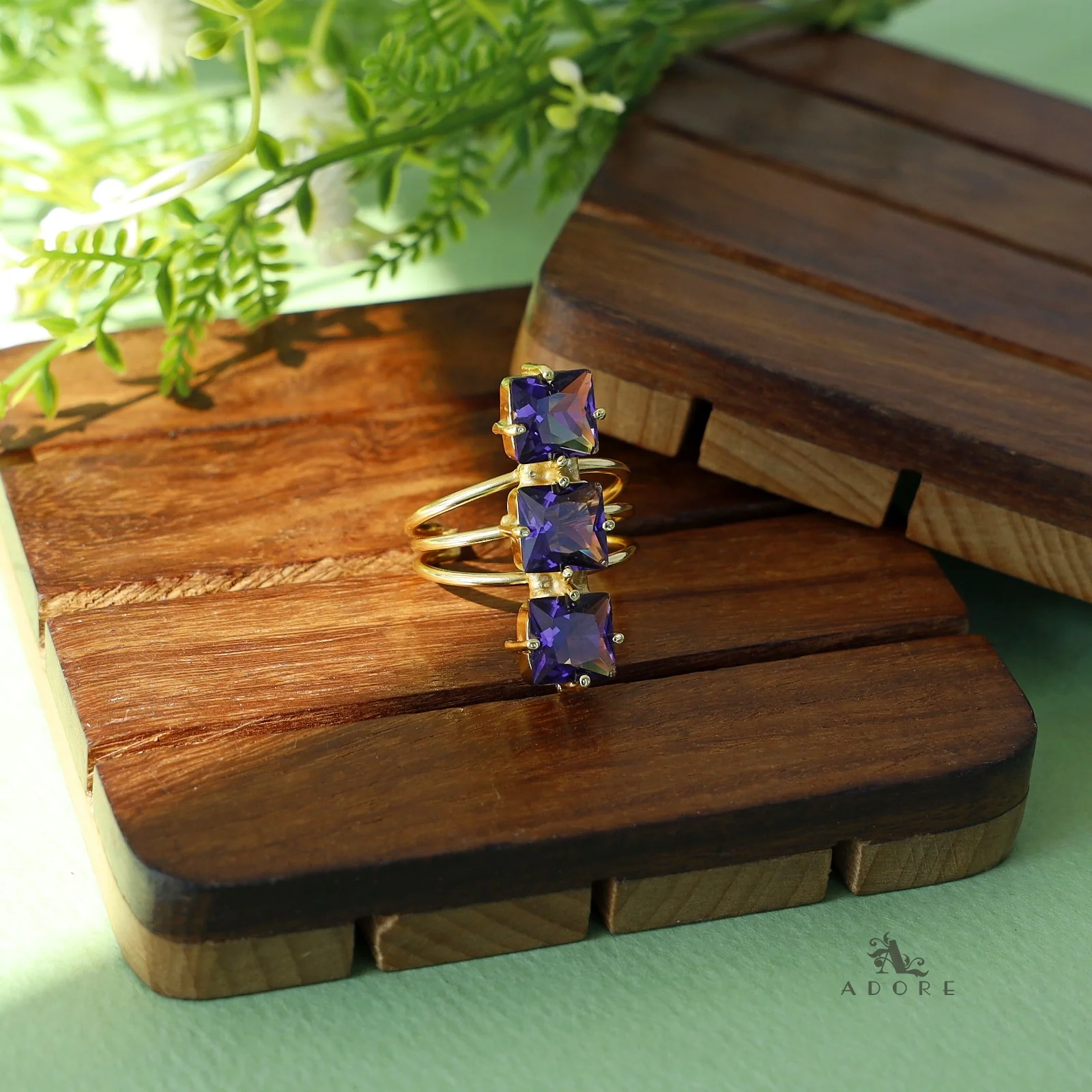 Glossy Tri Square Ring - Image 7