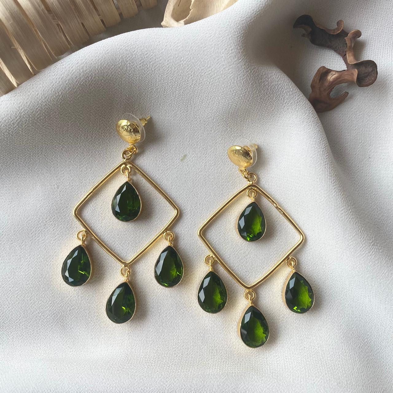 Glossy Diamond Earring (Colour Options) - Image 10