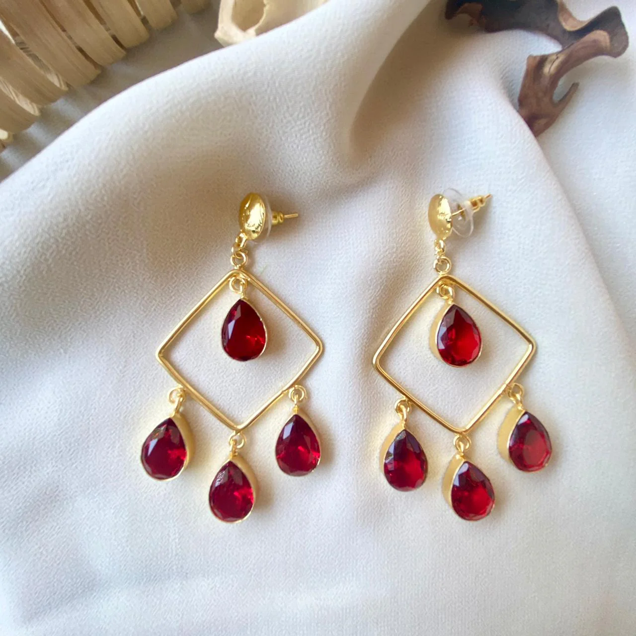 Glossy Diamond Earring (Colour Options) - Image 12