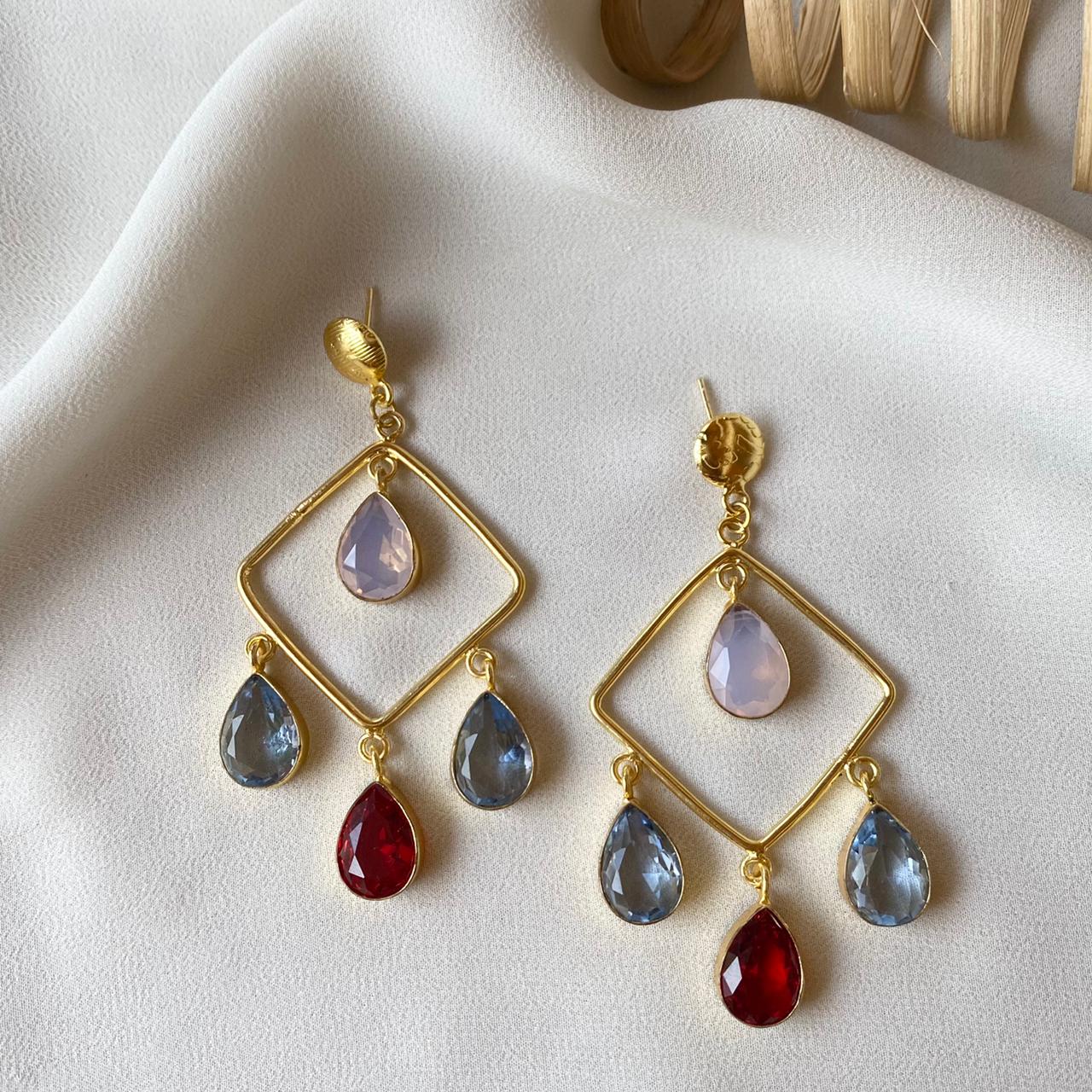 Glossy Diamond Earring (Colour Options) - Image 13