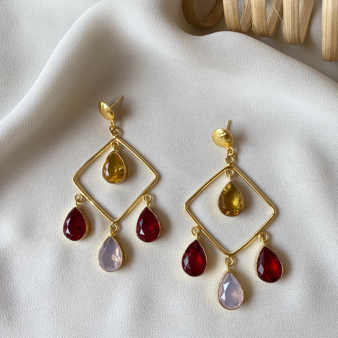 Glossy Diamond Earring (Colour Options) - Image 14