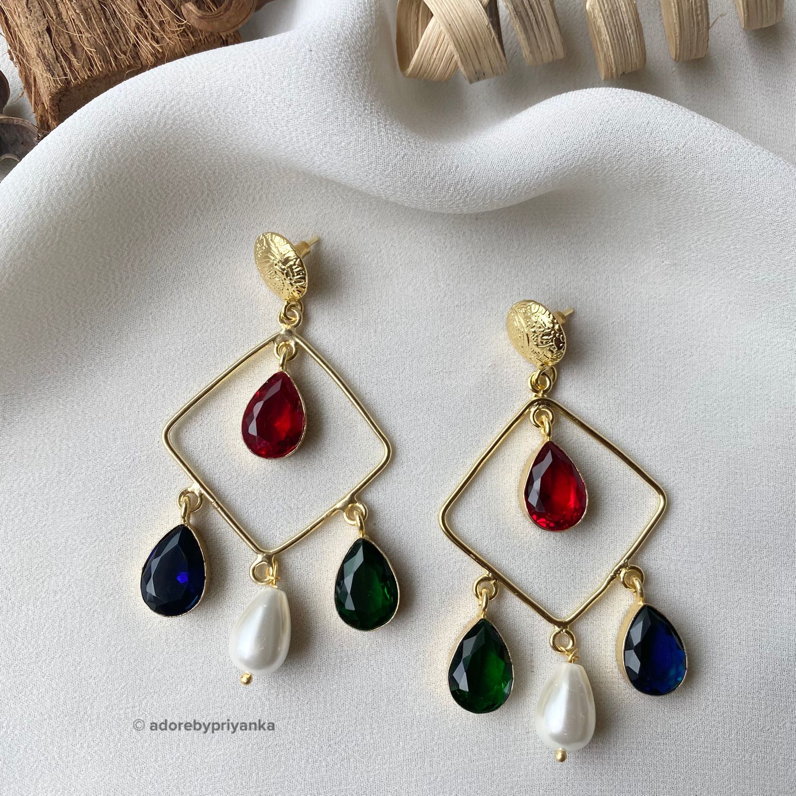 Glossy Diamond Earring (Colour Options) - Image 18