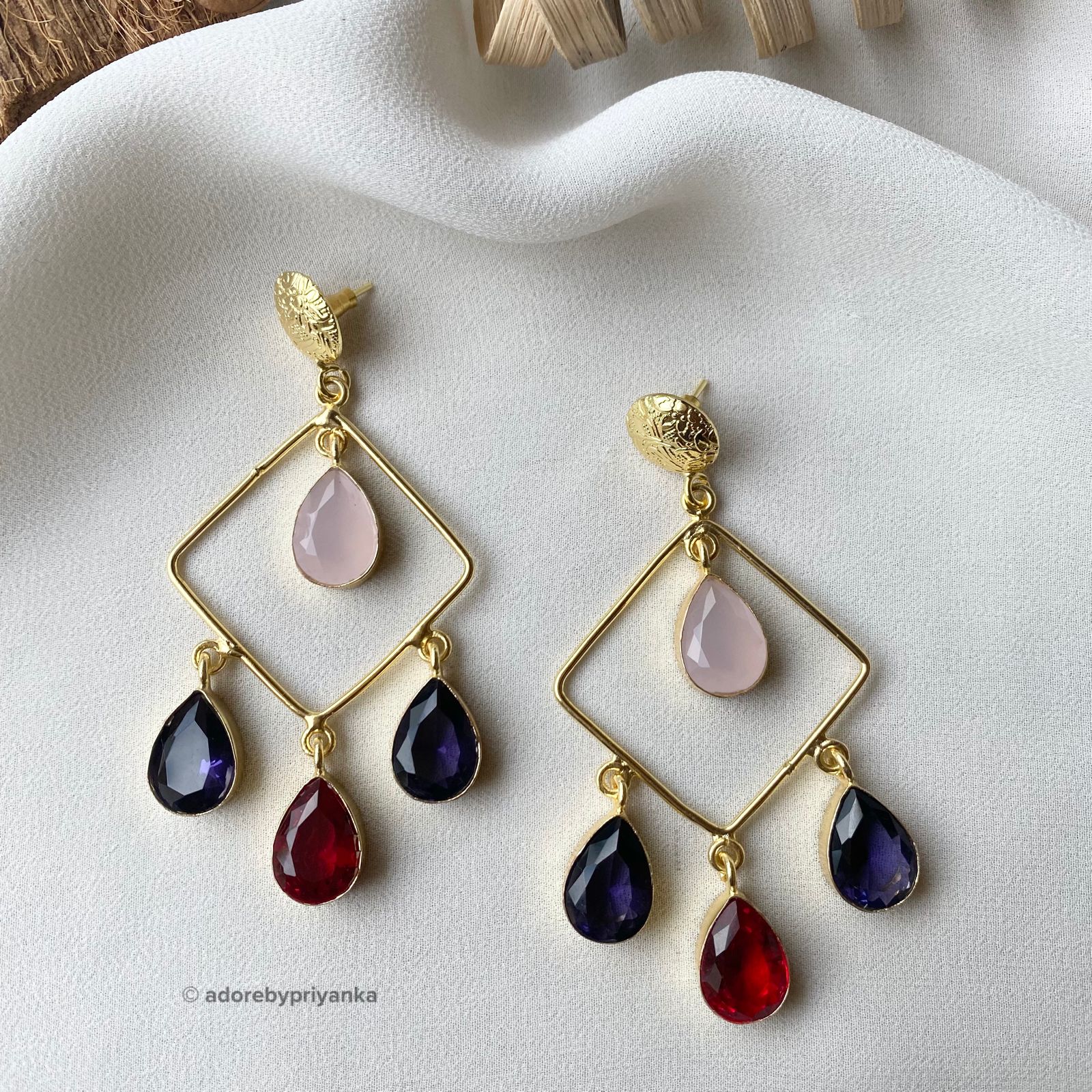 Glossy Diamond Earring (Colour Options) - Image 19