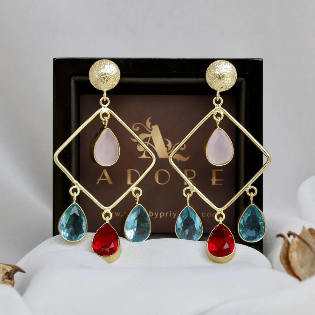 Glossy Diamond Earring (Colour Options) - Image 21