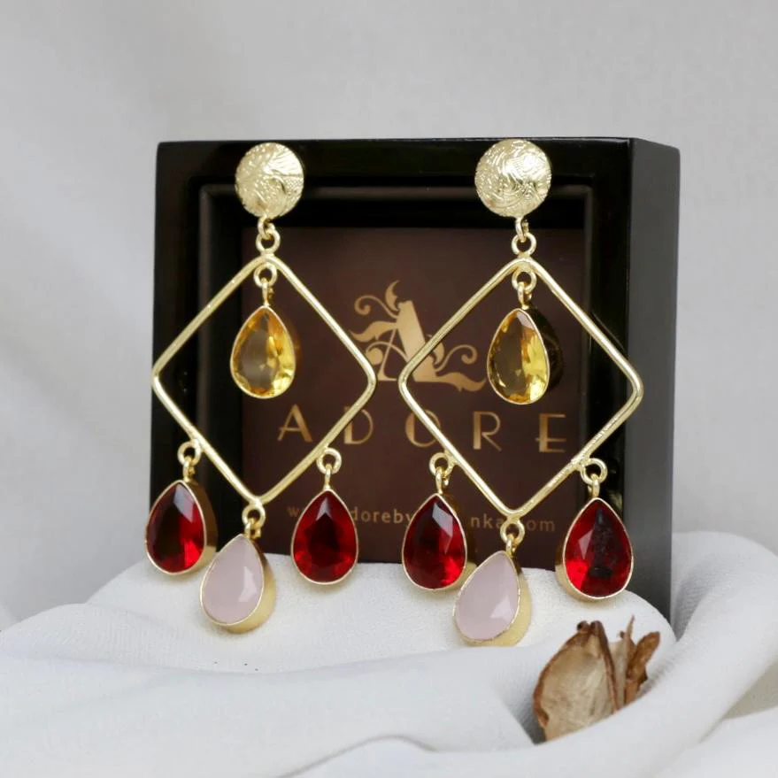 Glossy Diamond Earring (Colour Options) - Image 24