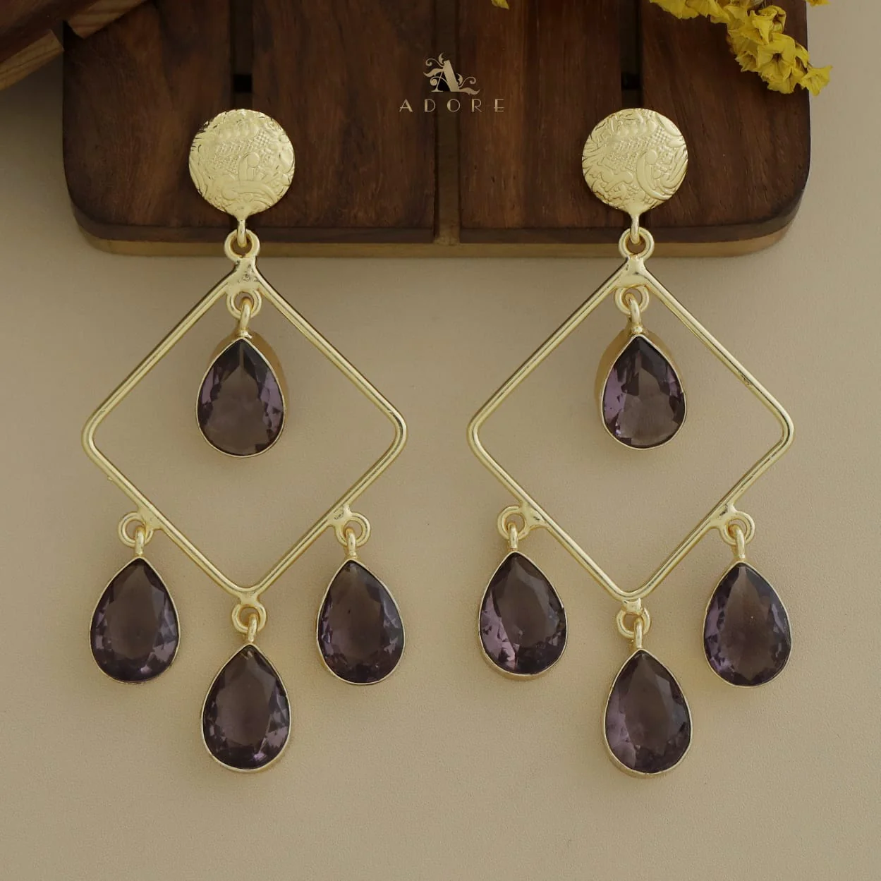Glossy Diamond Earring (Colour Options) - Image 25
