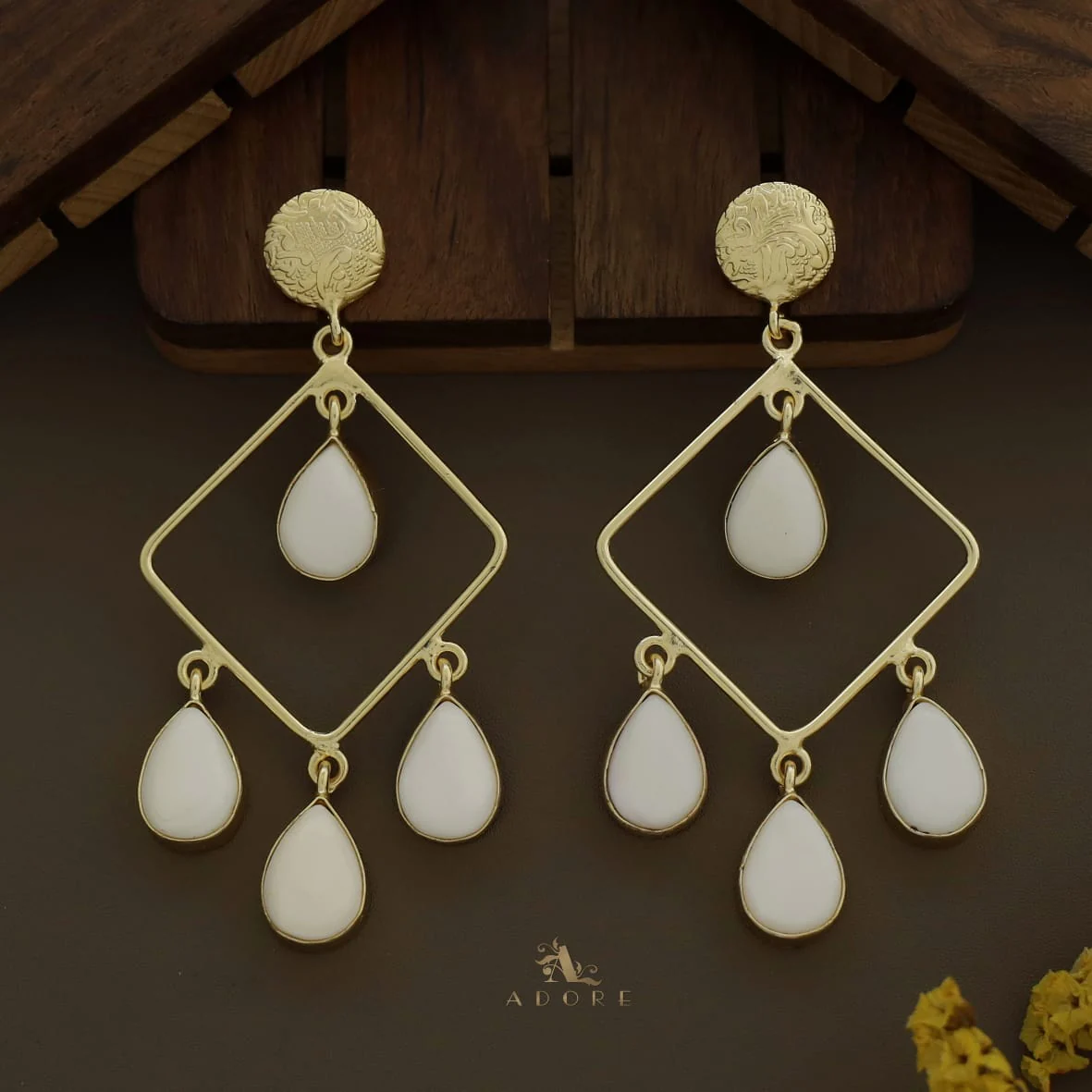 Glossy Diamond Earring (Colour Options) - Image 29