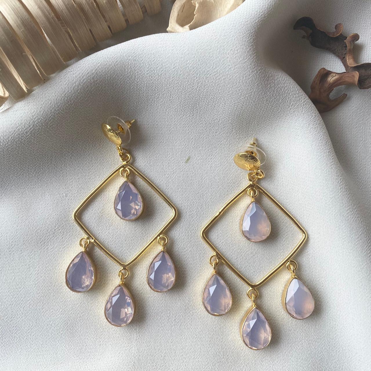 Glossy Diamond Earring (Colour Options) - Image 3