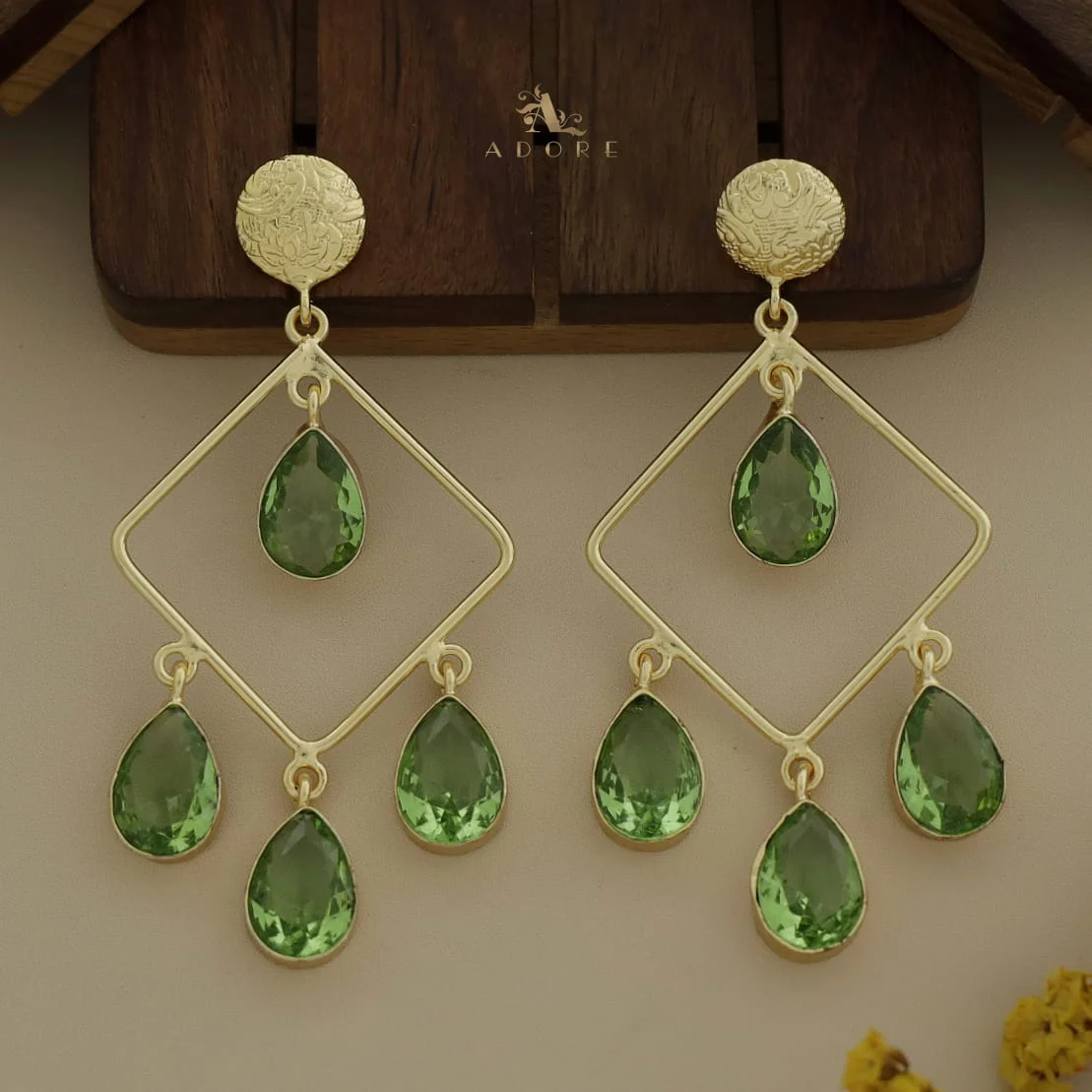 Glossy Diamond Earring (Colour Options) - Image 30
