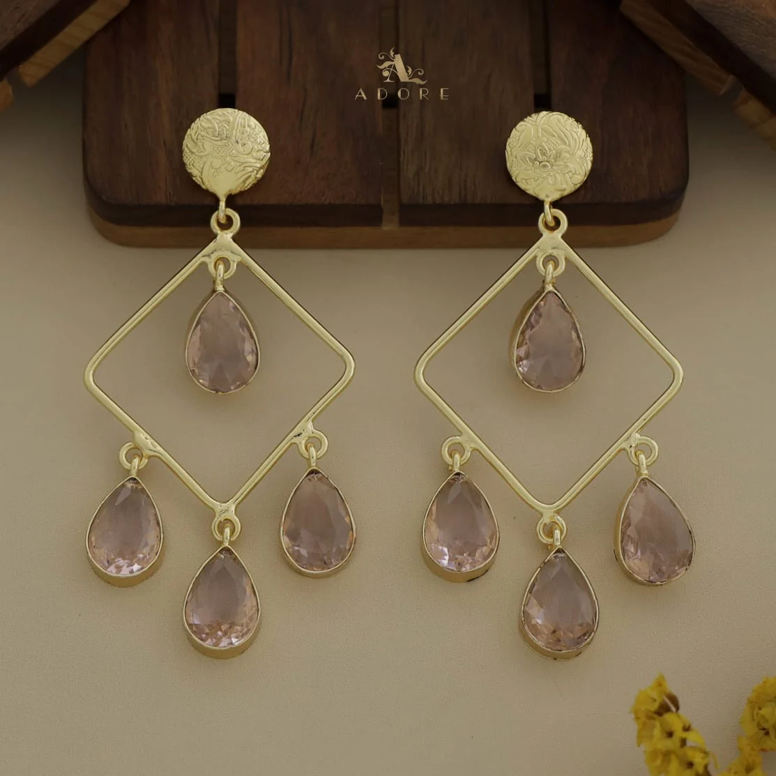 Glossy Diamond Earring (Colour Options) - Image 31