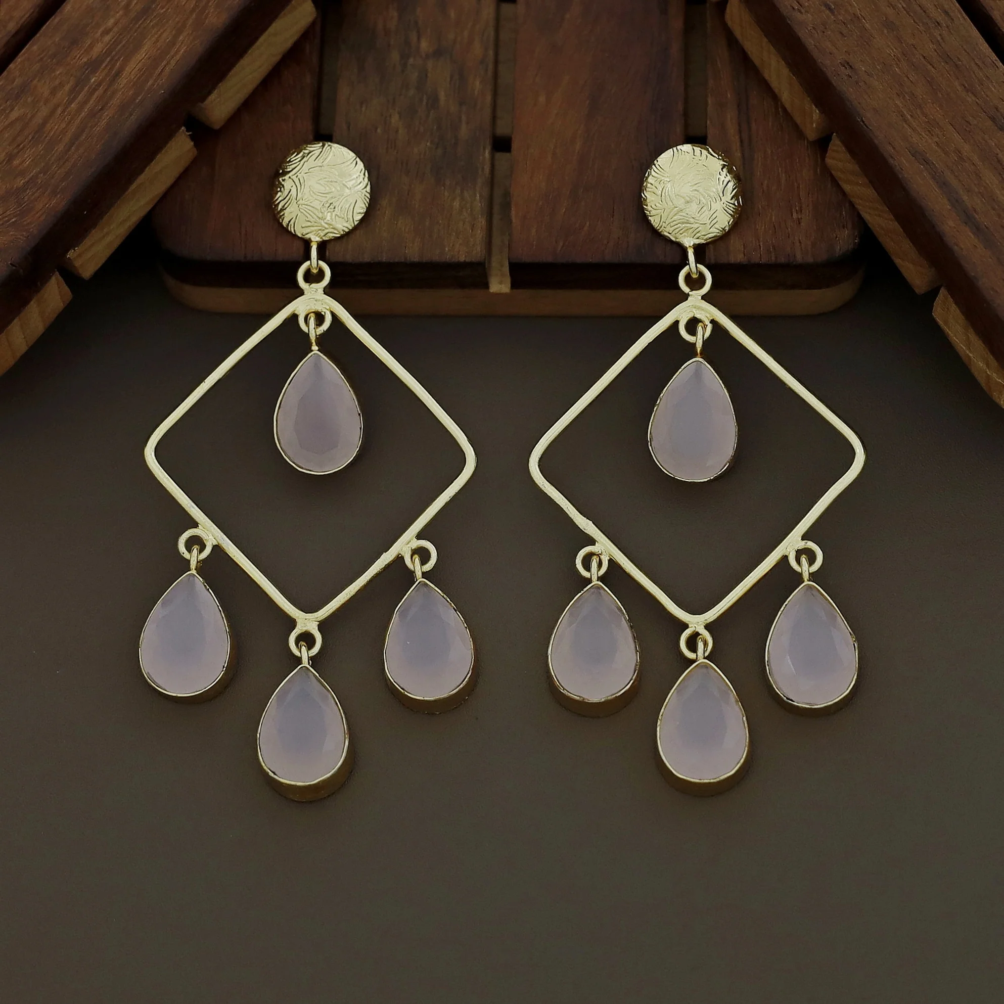 Glossy Diamond Earring (Colour Options) - Image 36
