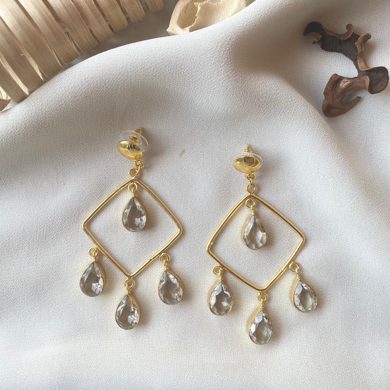 Glossy Diamond Earring (Colour Options) - Image 5