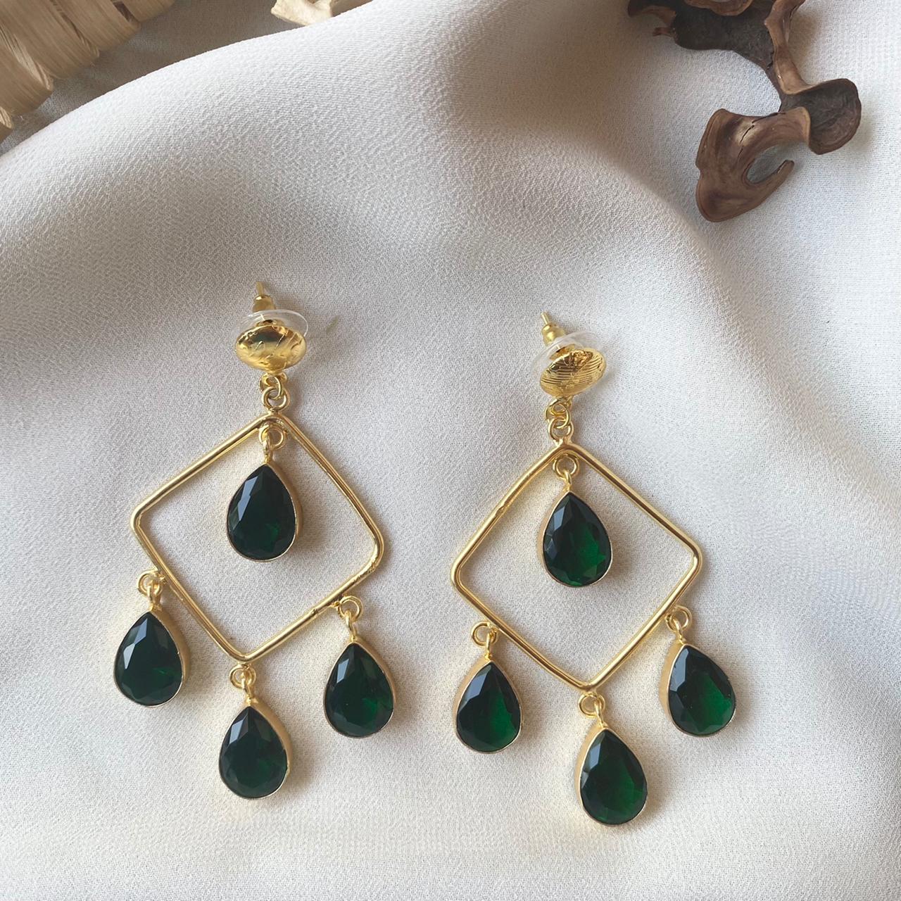 Glossy Diamond Earring (Colour Options) - Image 6
