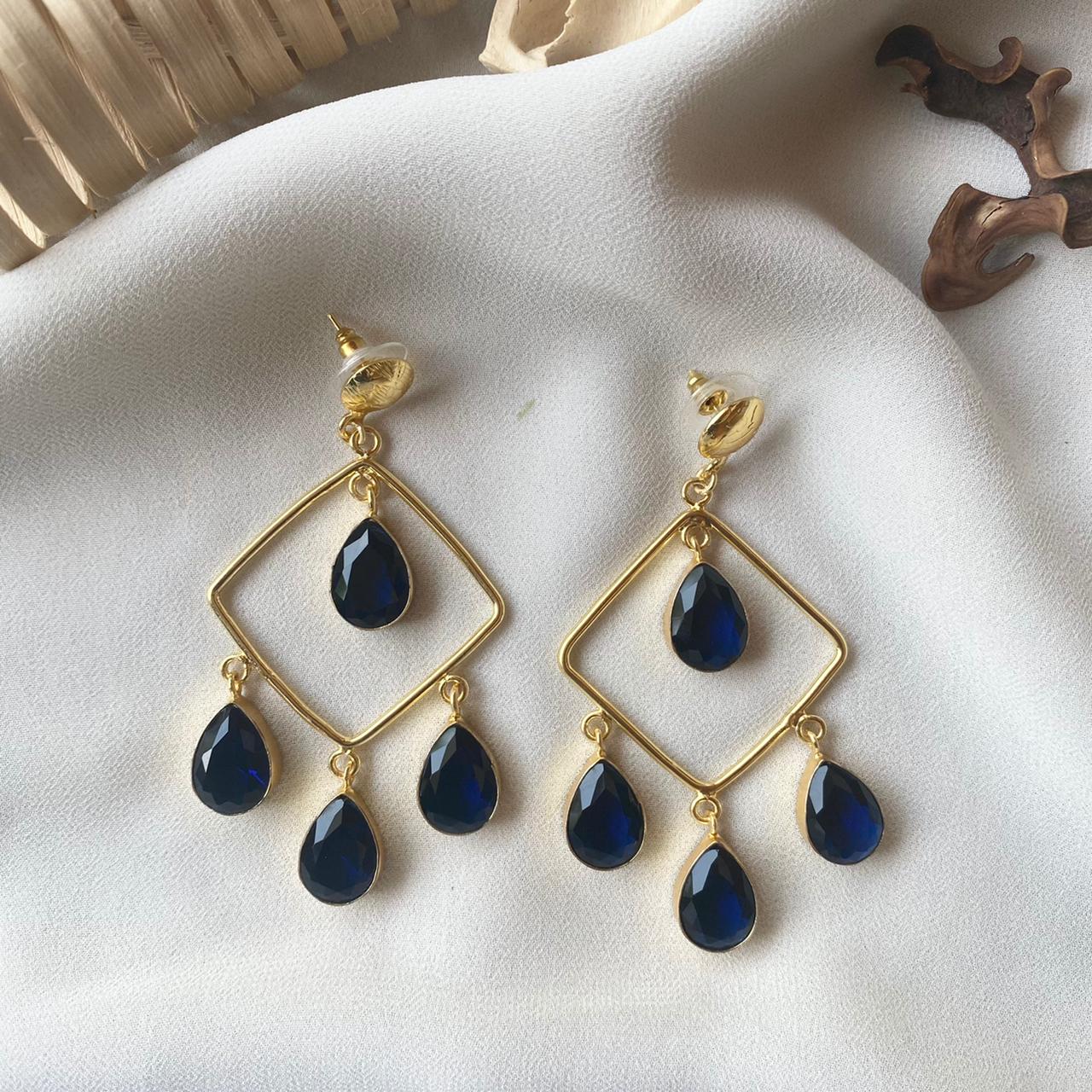 Glossy Diamond Earring (Colour Options) - Image 7