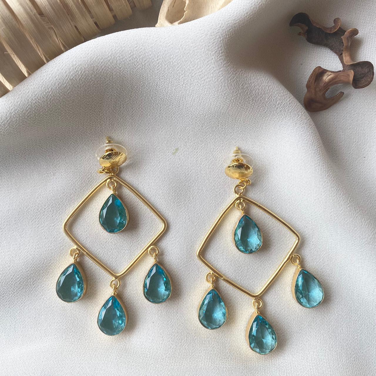 Glossy Diamond Earring (Colour Options) - Image 9