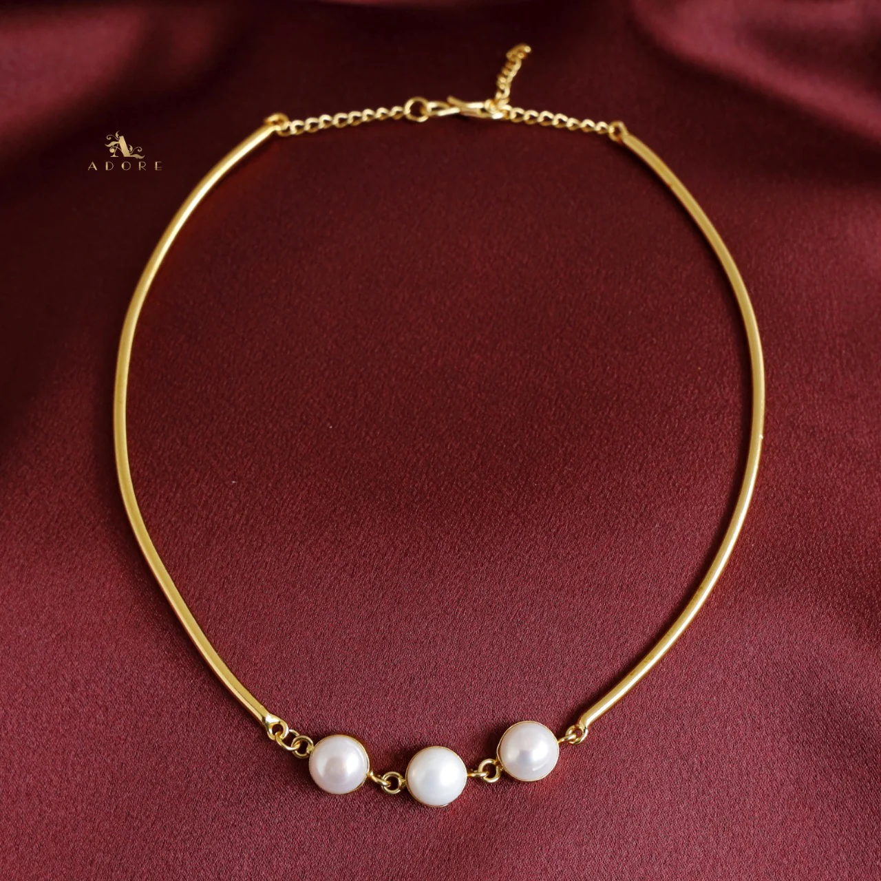 Golden 3 Fresh Water Pearl Neck Cuff - Image 3