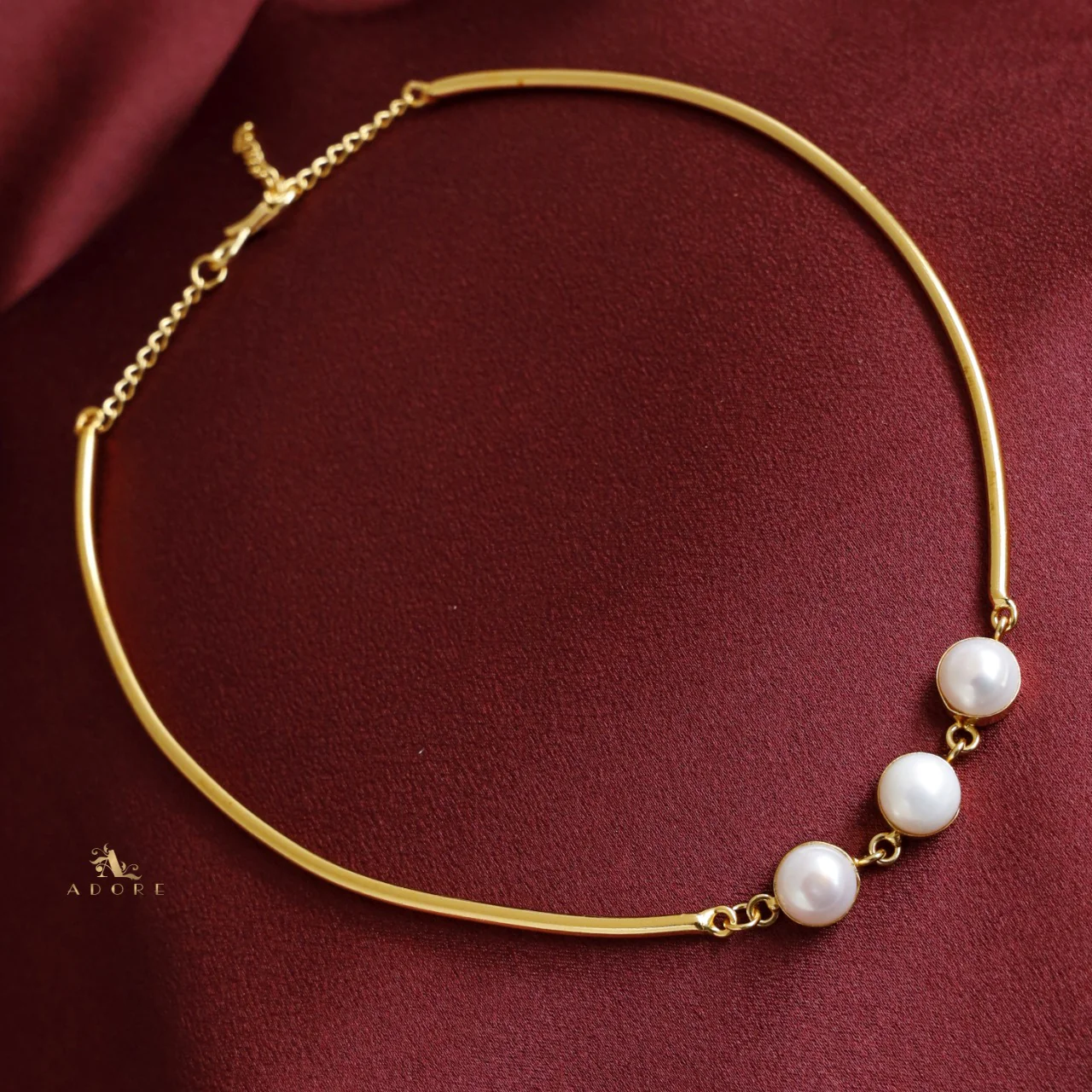 Golden 3 Fresh Water Pearl Neck Cuff - Image 5