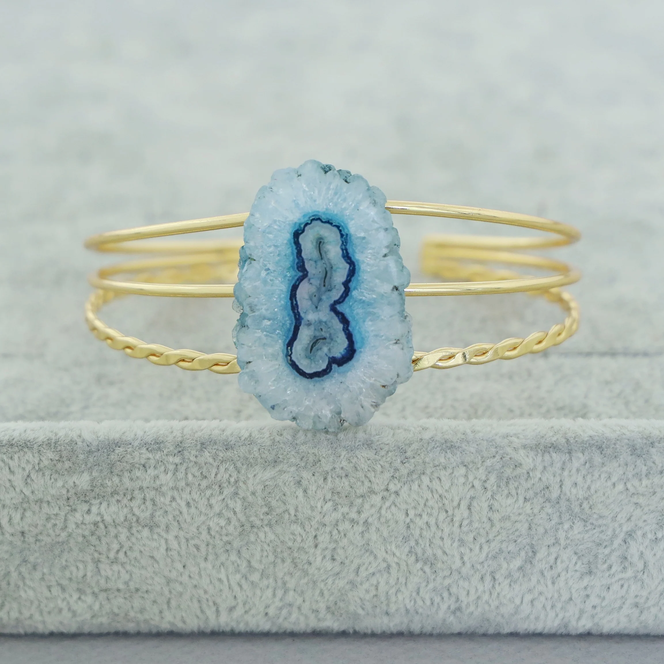 Golden 3 Layer Agate Stone Bangle - Image 12