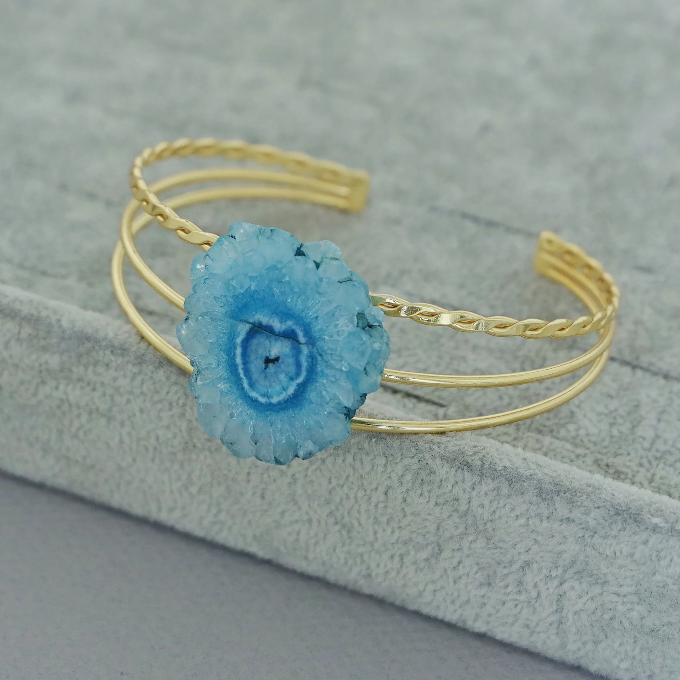 Golden 3 Layer Agate Stone Bangle - Image 15