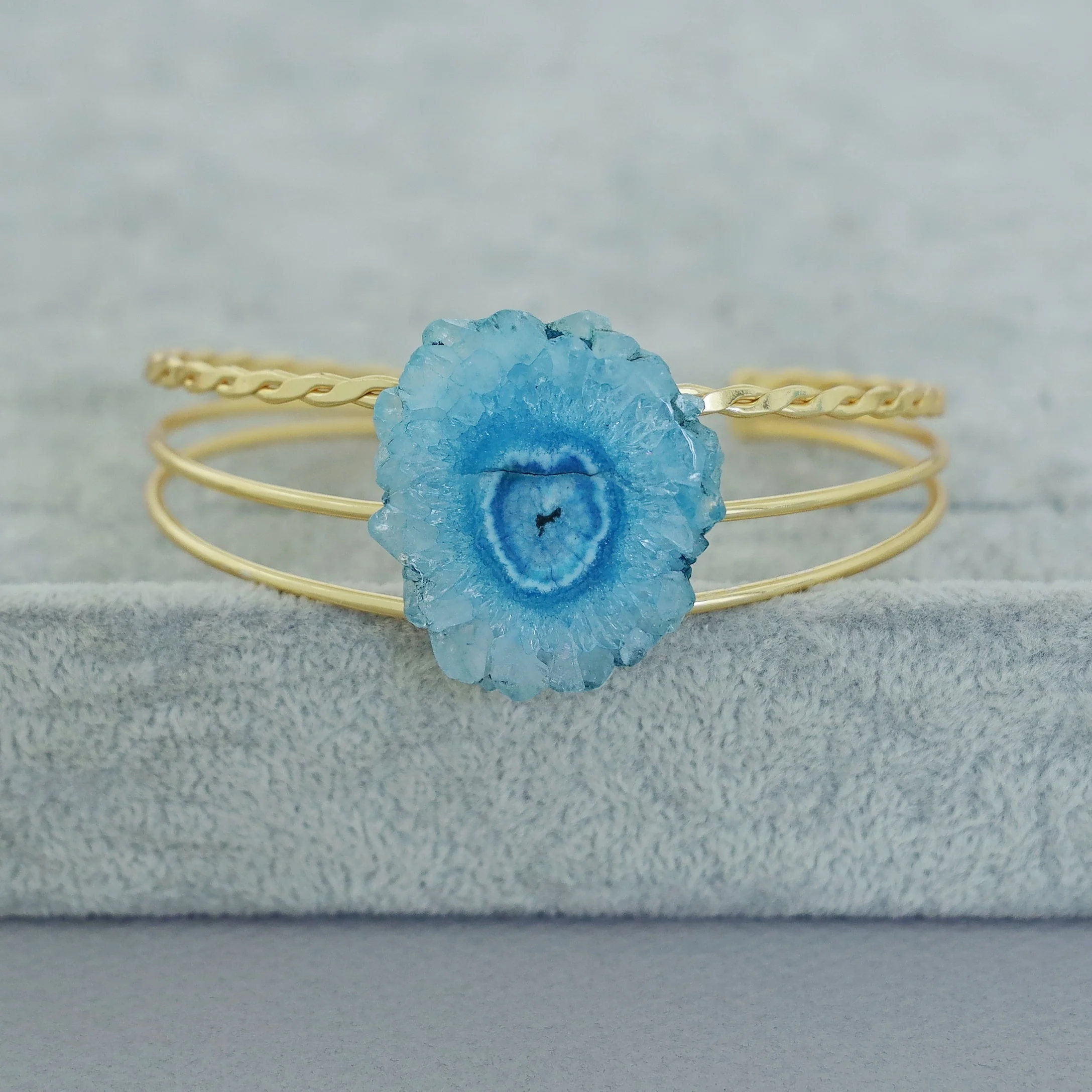 Golden 3 Layer Agate Stone Bangle - Image 16