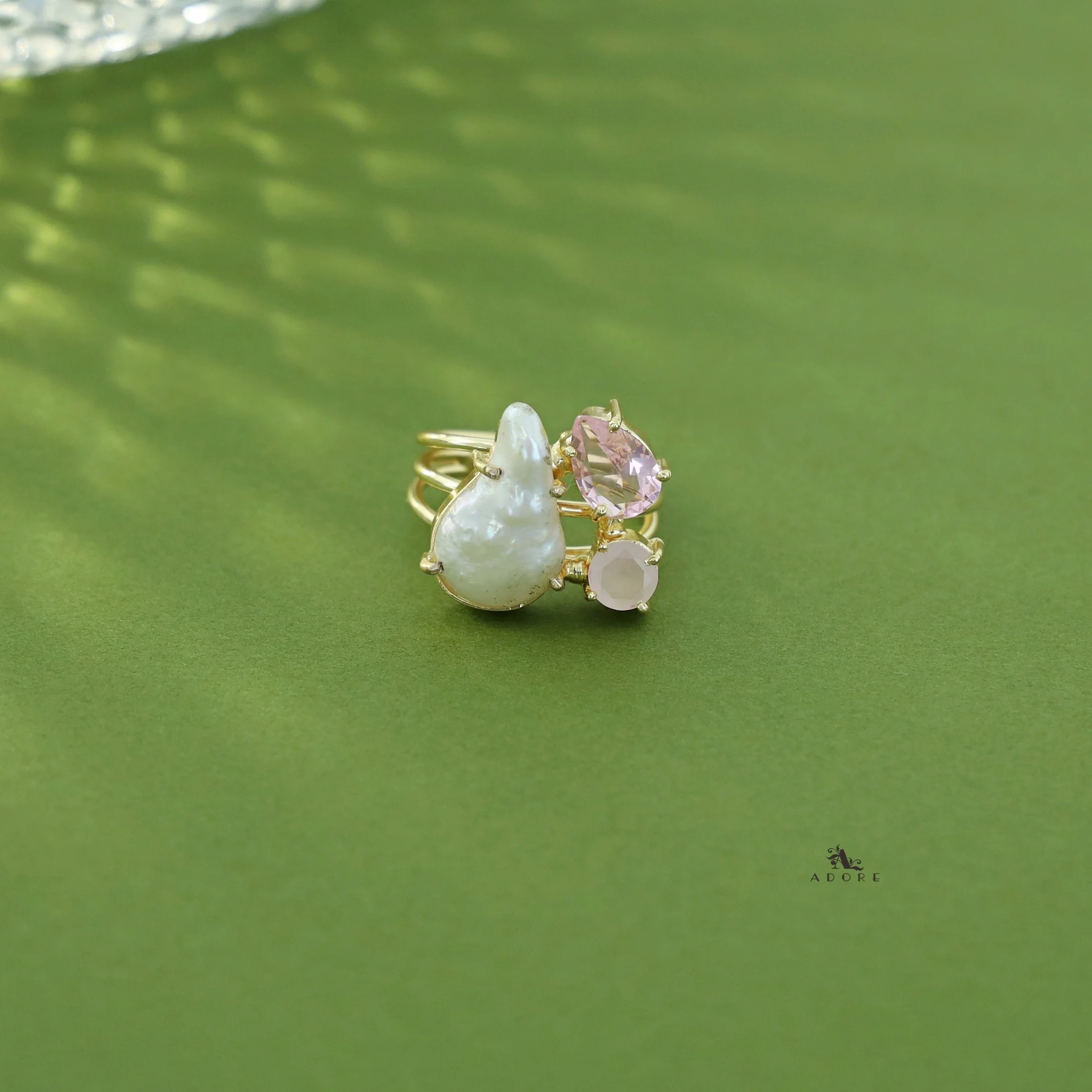 Golden 3 Layer Baroque + Glossy Claw Ring - Image 5