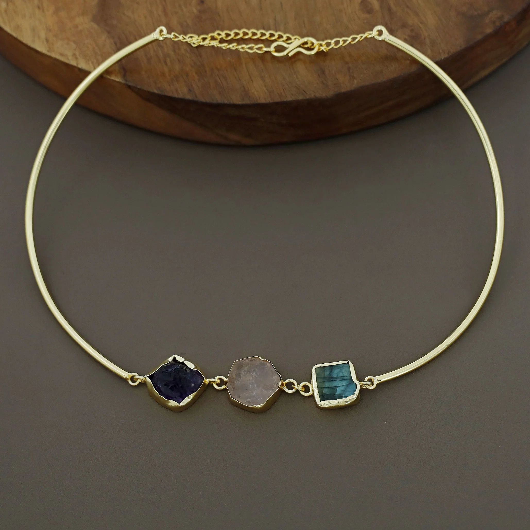 Golden 3 Raw Stone Neck Cuff - Image 10