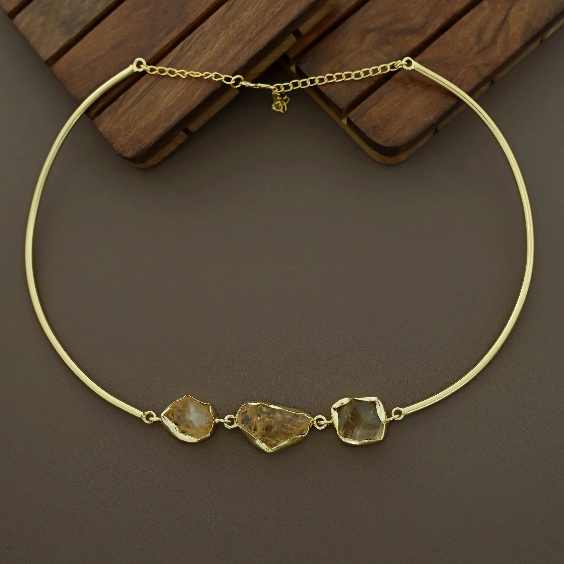 Golden 3 Raw Stone Neck Cuff - Image 11