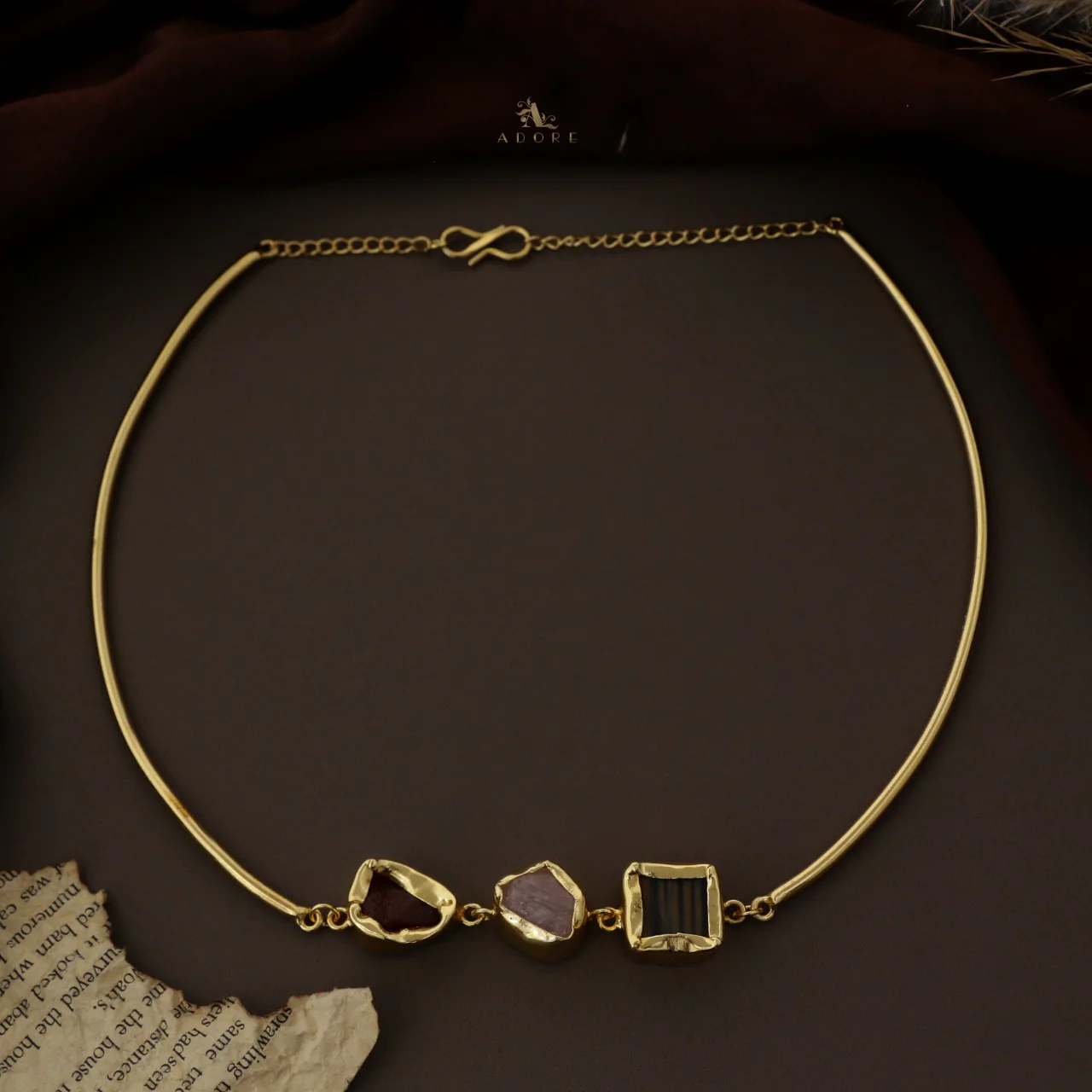 Golden 3 Raw Stone Neck Cuff - Image 15