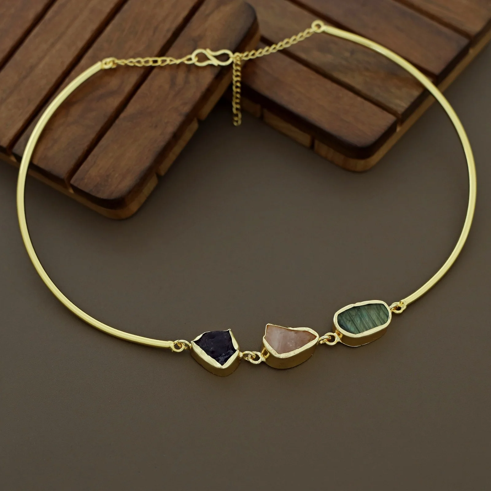 Golden 3 Raw Stone Neck Cuff - Image 17