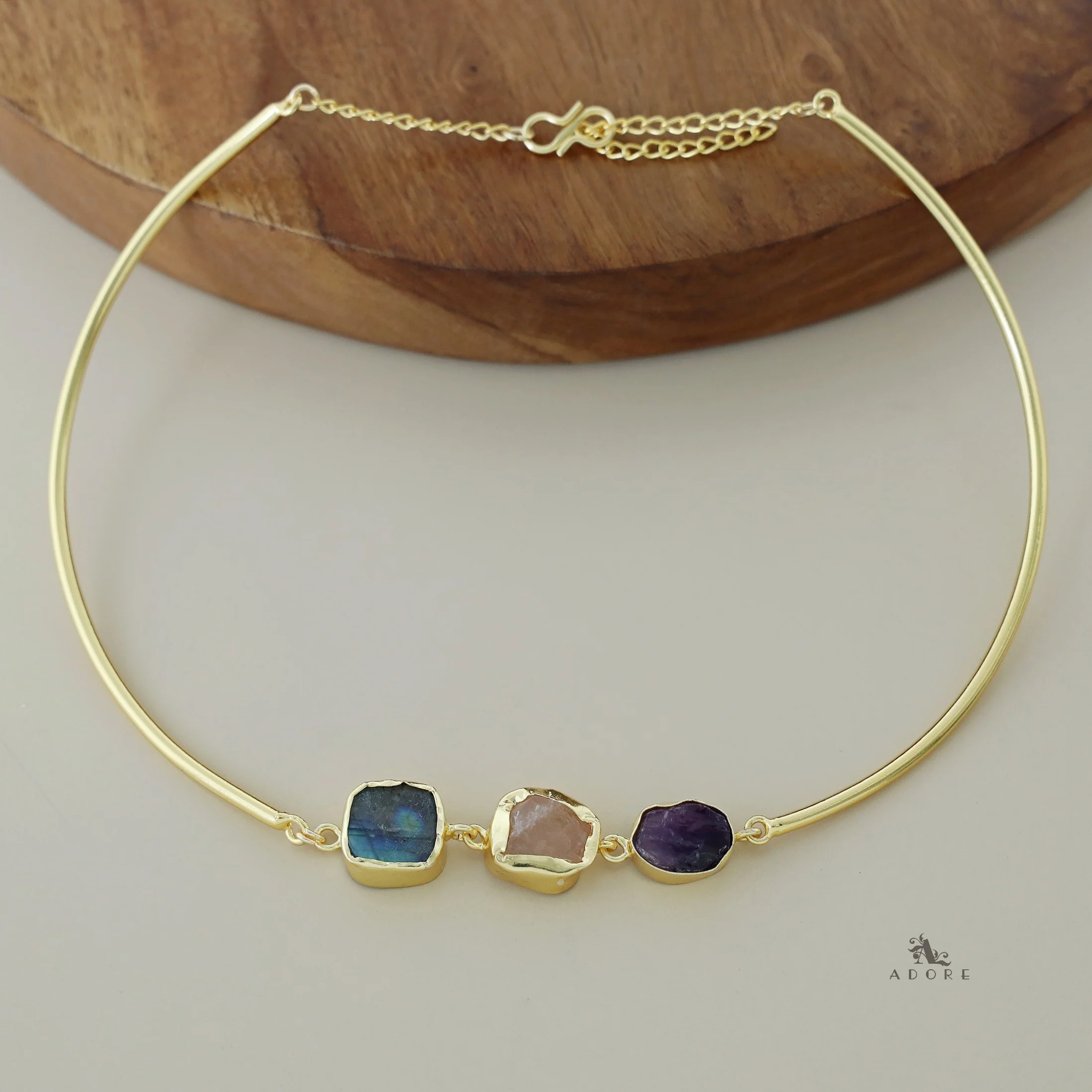 Golden 3 Raw Stone Neck Cuff - Image 3