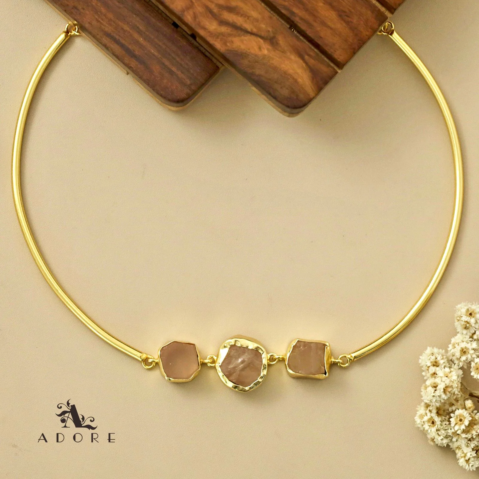 Golden 3 Raw Stone Neck Cuff - Image 6