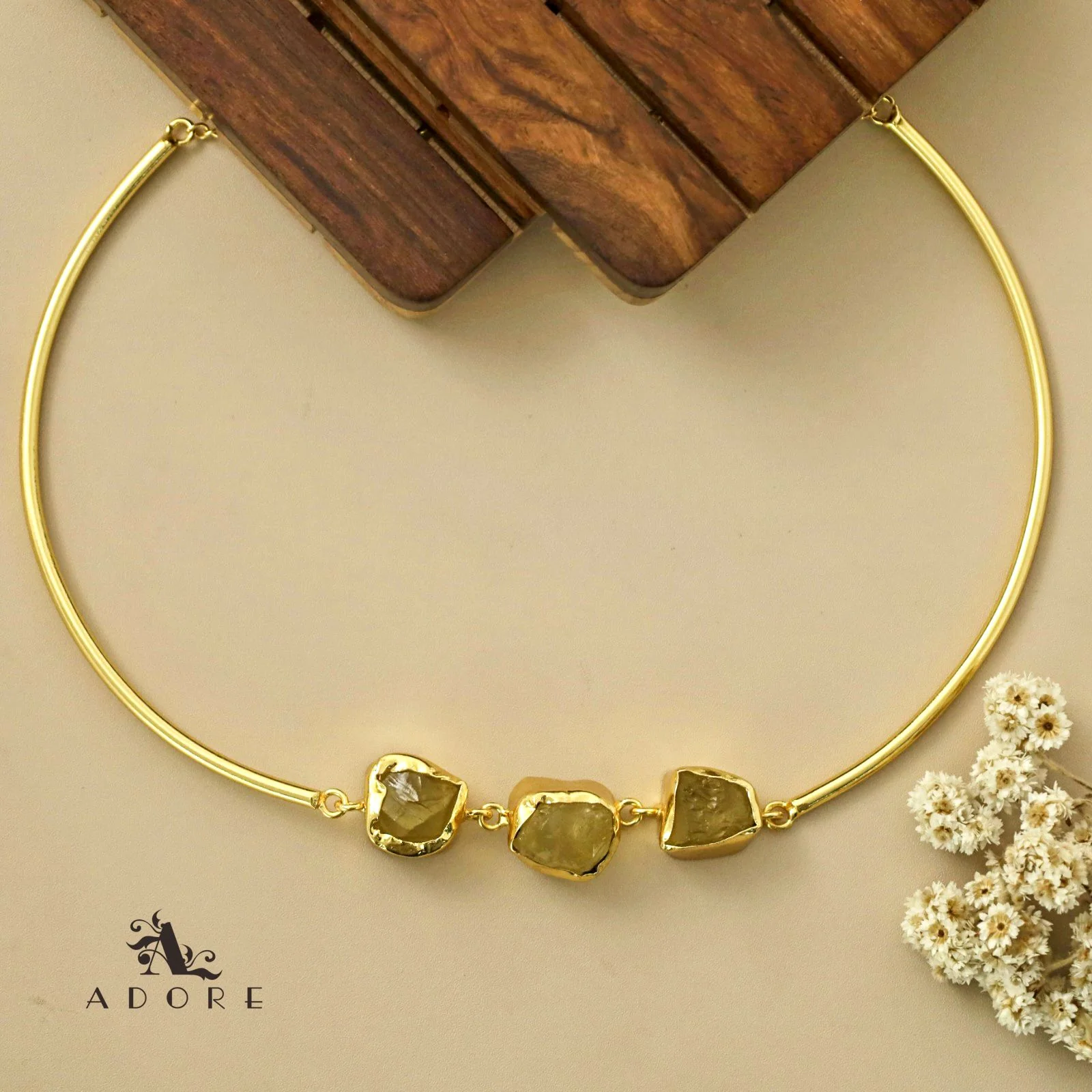 Golden 3 Raw Stone Neck Cuff - Image 7