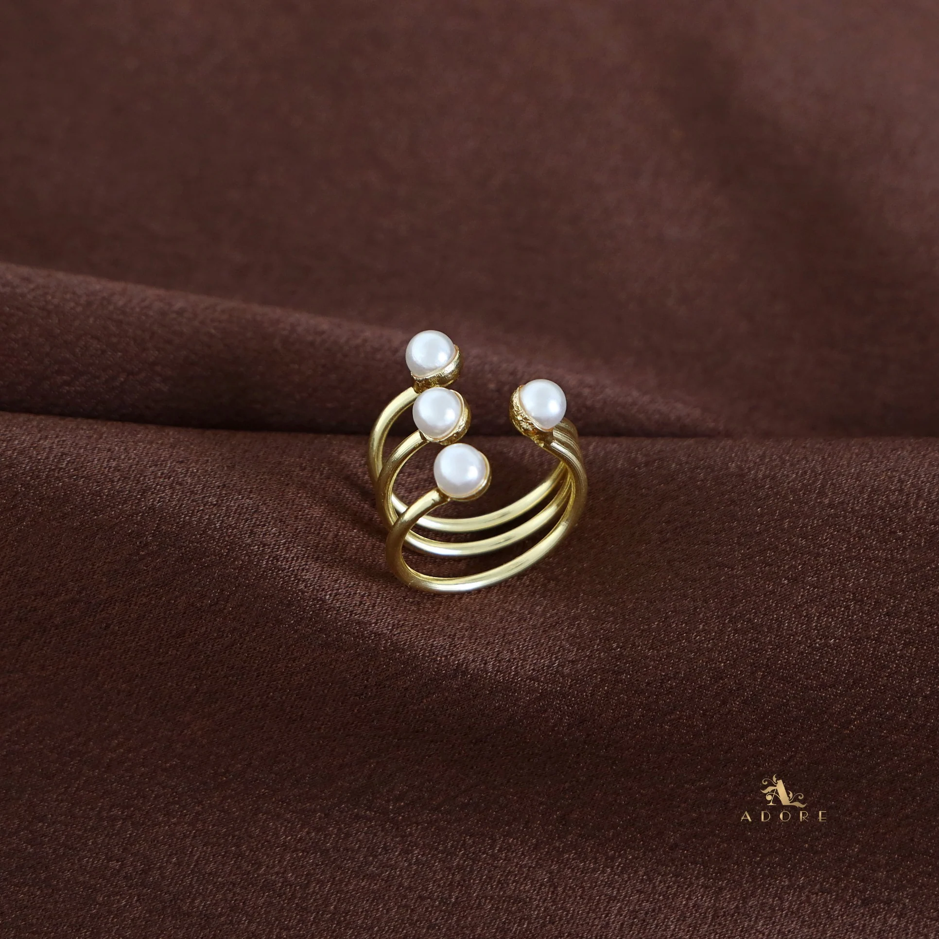 Golden 4 Pearl Ring - Image 3