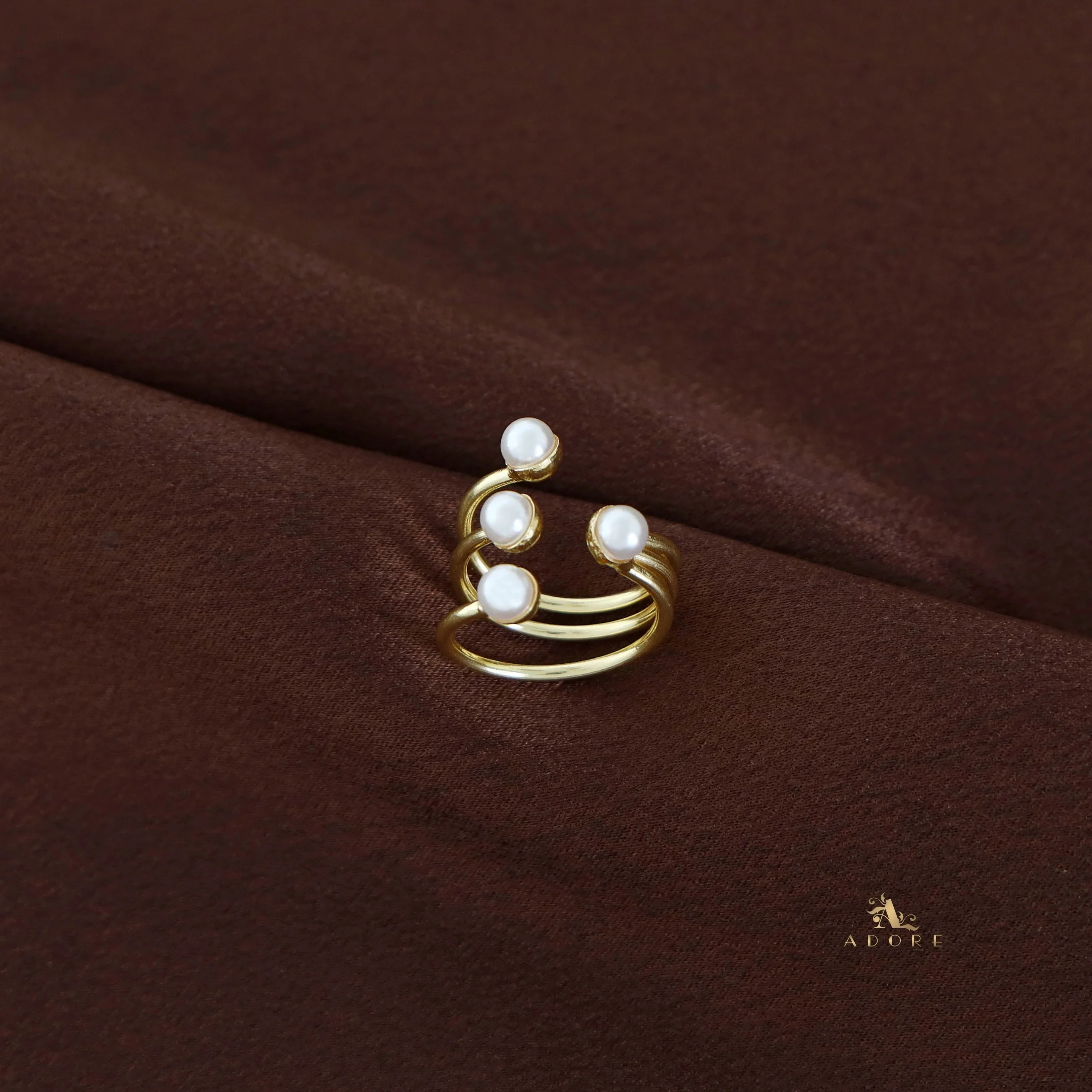 Golden 4 Pearl Ring - Image 4
