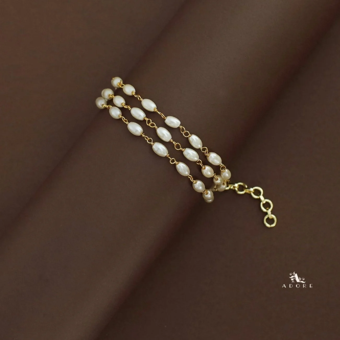 Golden Layered Pearl Bracelet - Image 5
