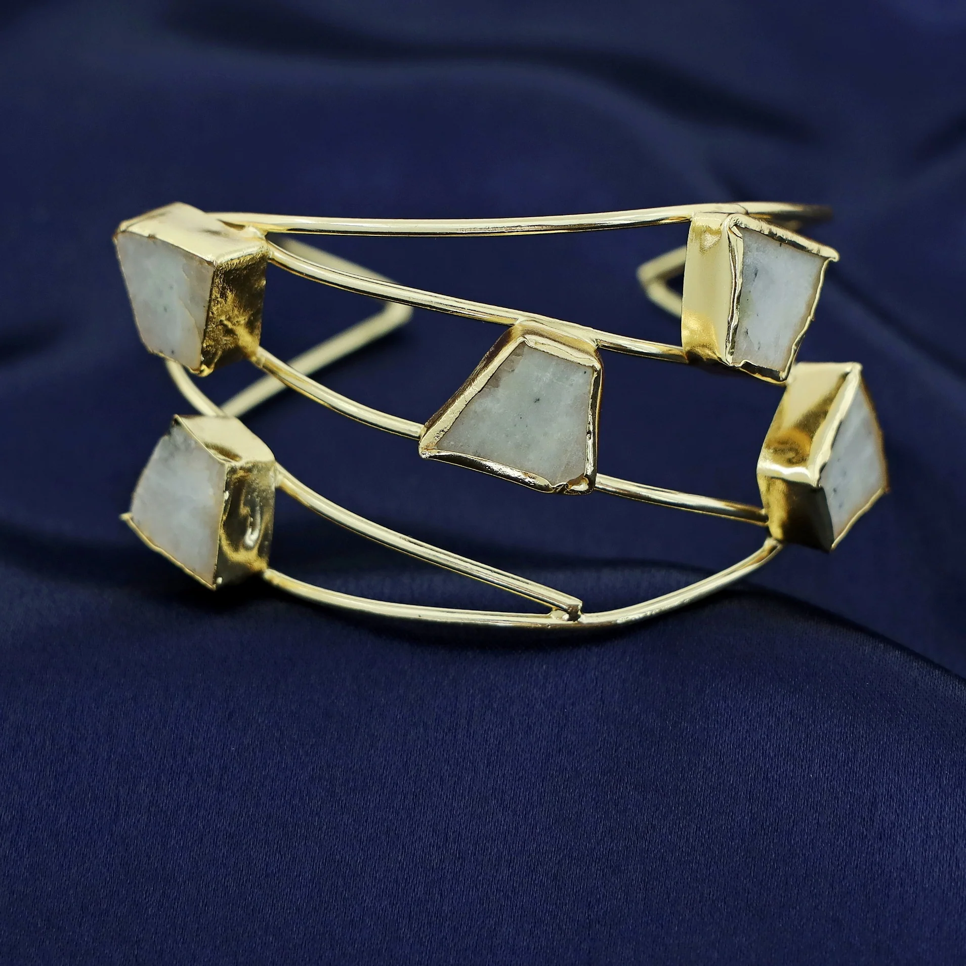 Golden 5 Raw Stone Bangle - Image 16