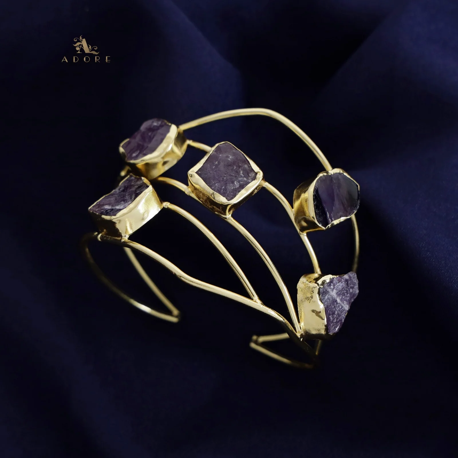 Golden 5 Raw Stone Bangle - Image 5