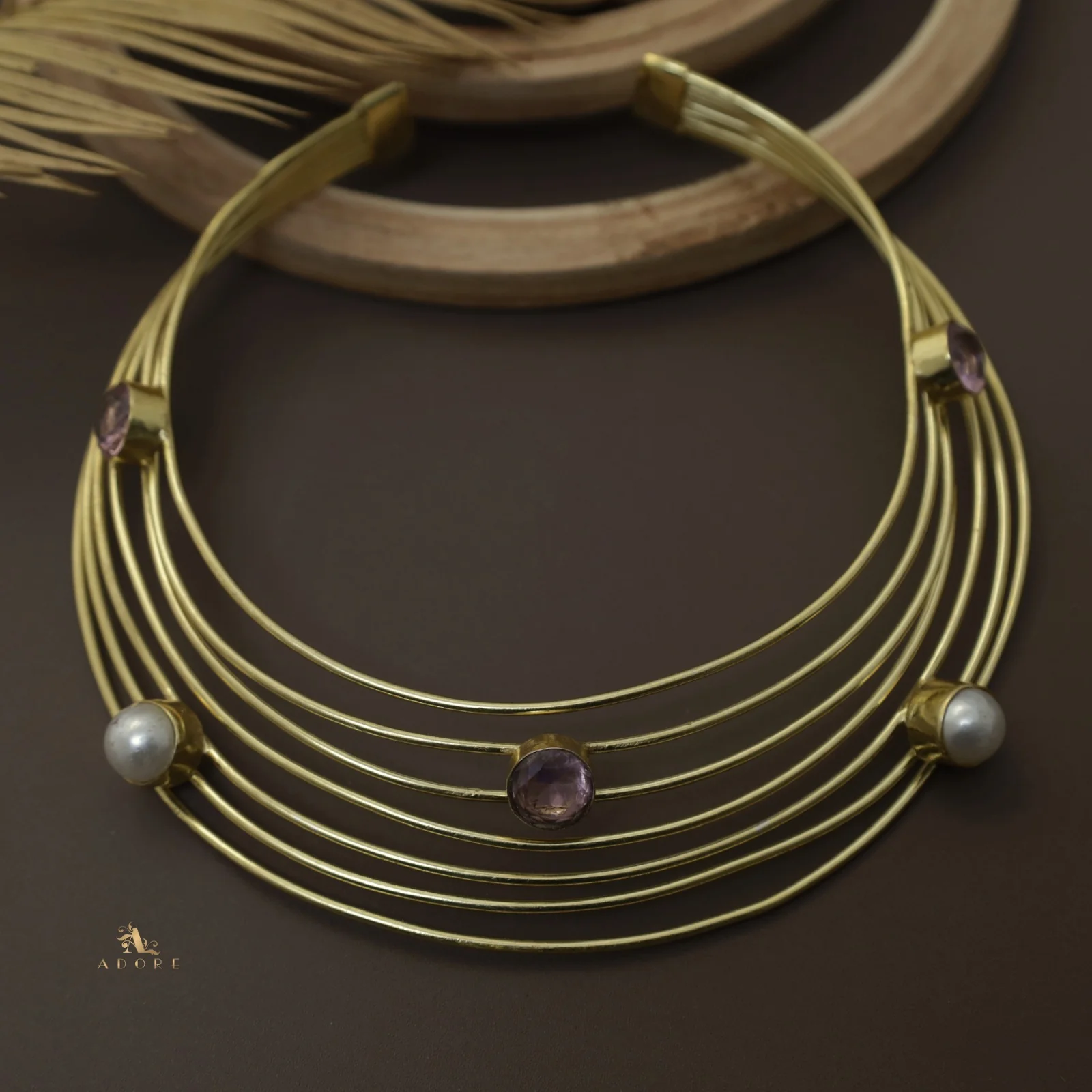 Golden 7 Layer Glossy Round Neck Cuff - Image 11